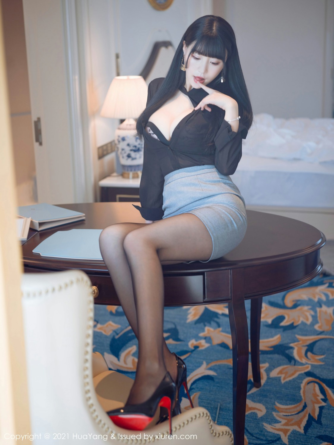 [HuaYang花漾写真] 2021.05.11 VOL.401 朱可儿Flower 魅惑黑色情趣内衣 [51+1P]