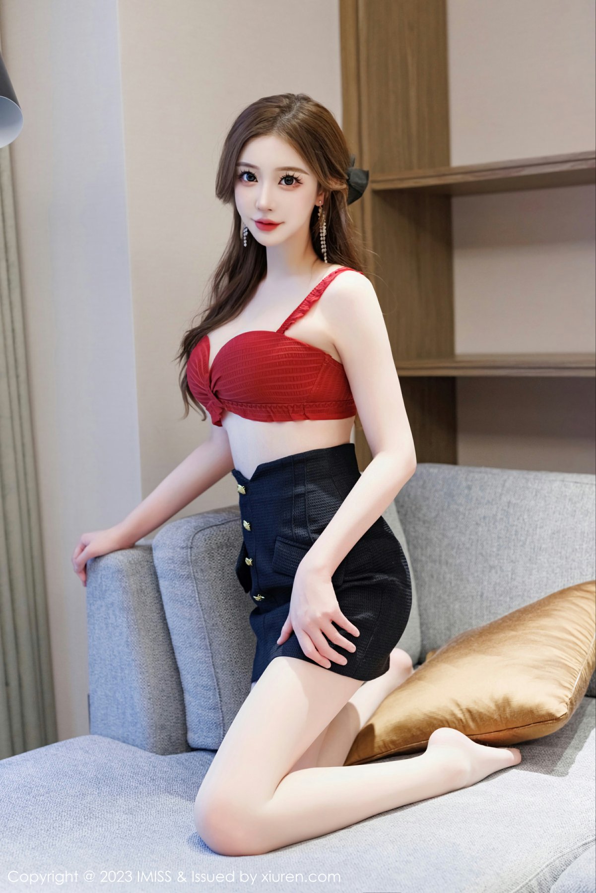 [IMISS爱蜜社] 2023.03.08 VOL.721 LindaLinda 诱人红色内衣 性感写真 [41+1P]