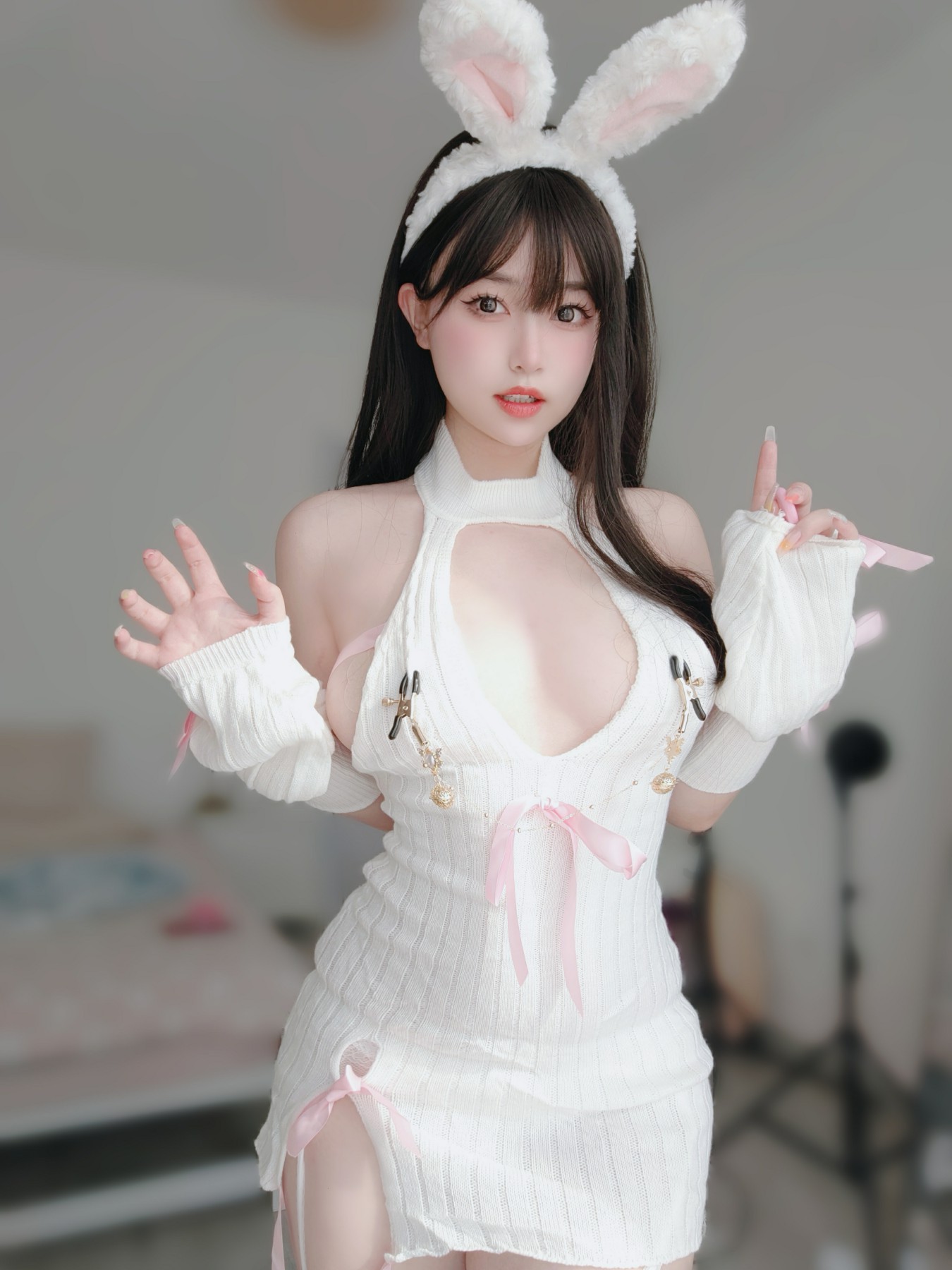 [COSPLAY]女主K – 白丝兔女郎