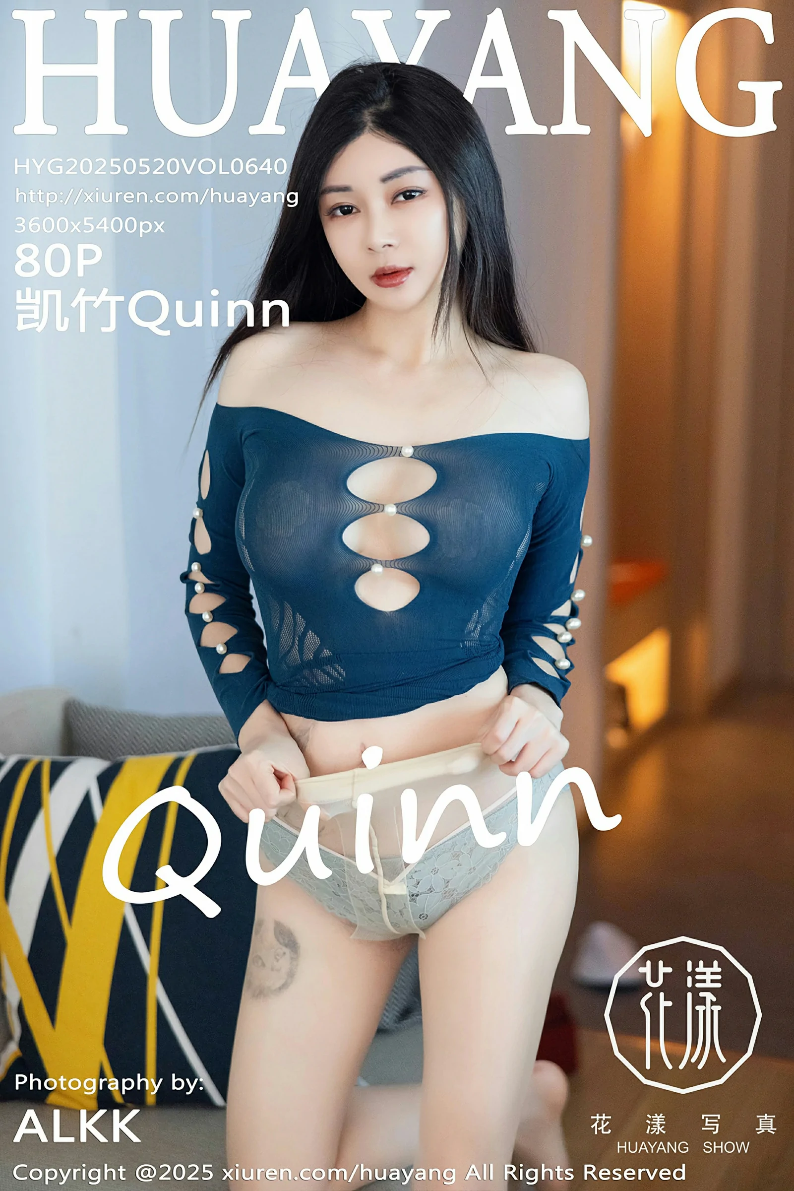 [HuaYang花漾写真] 2025.05.20 VOL.640 凯竹Quinn 蓝色连衣短裙 原色丝袜 性感写真 [68+1P] 