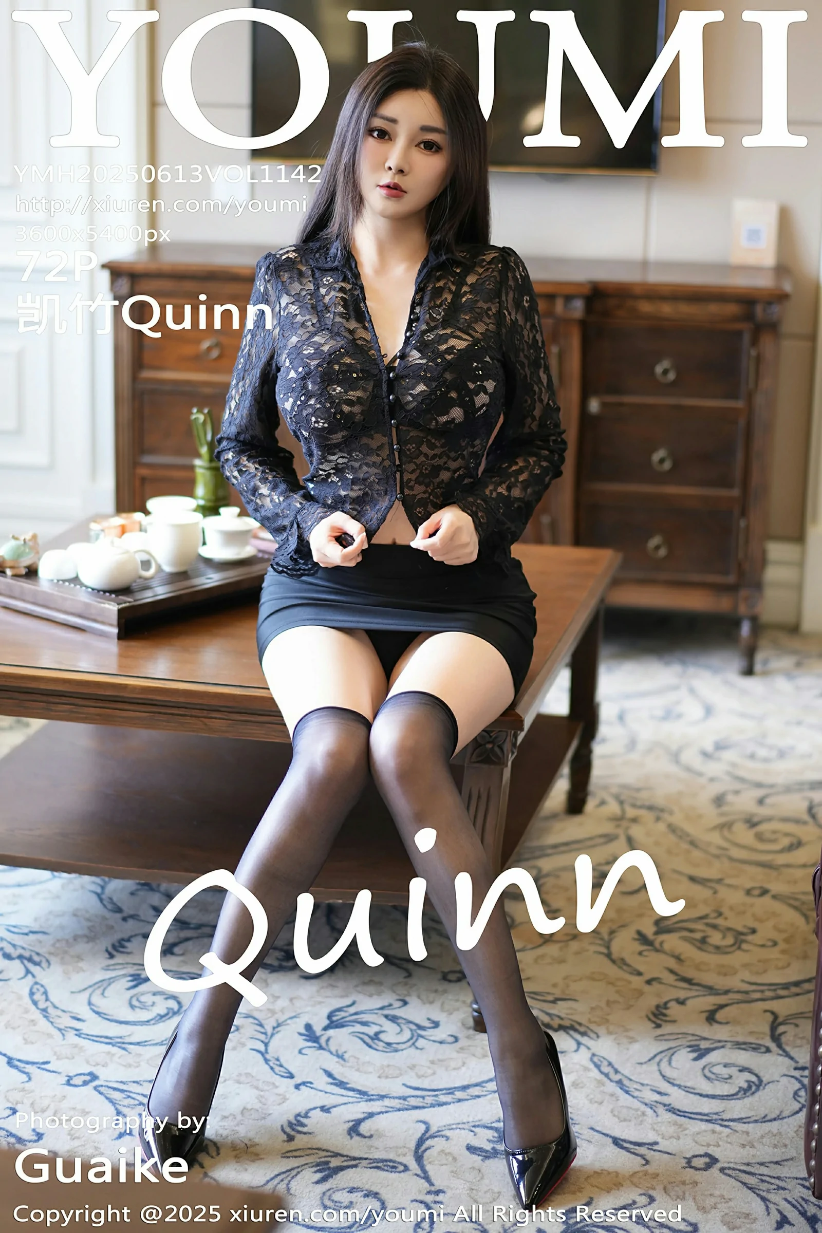 [YOUMI尤蜜荟] 2025.06.13 VOL.1142 凯竹Quinn 黑色情趣内衣 魅惑黑丝 性感写真 [72+1P]