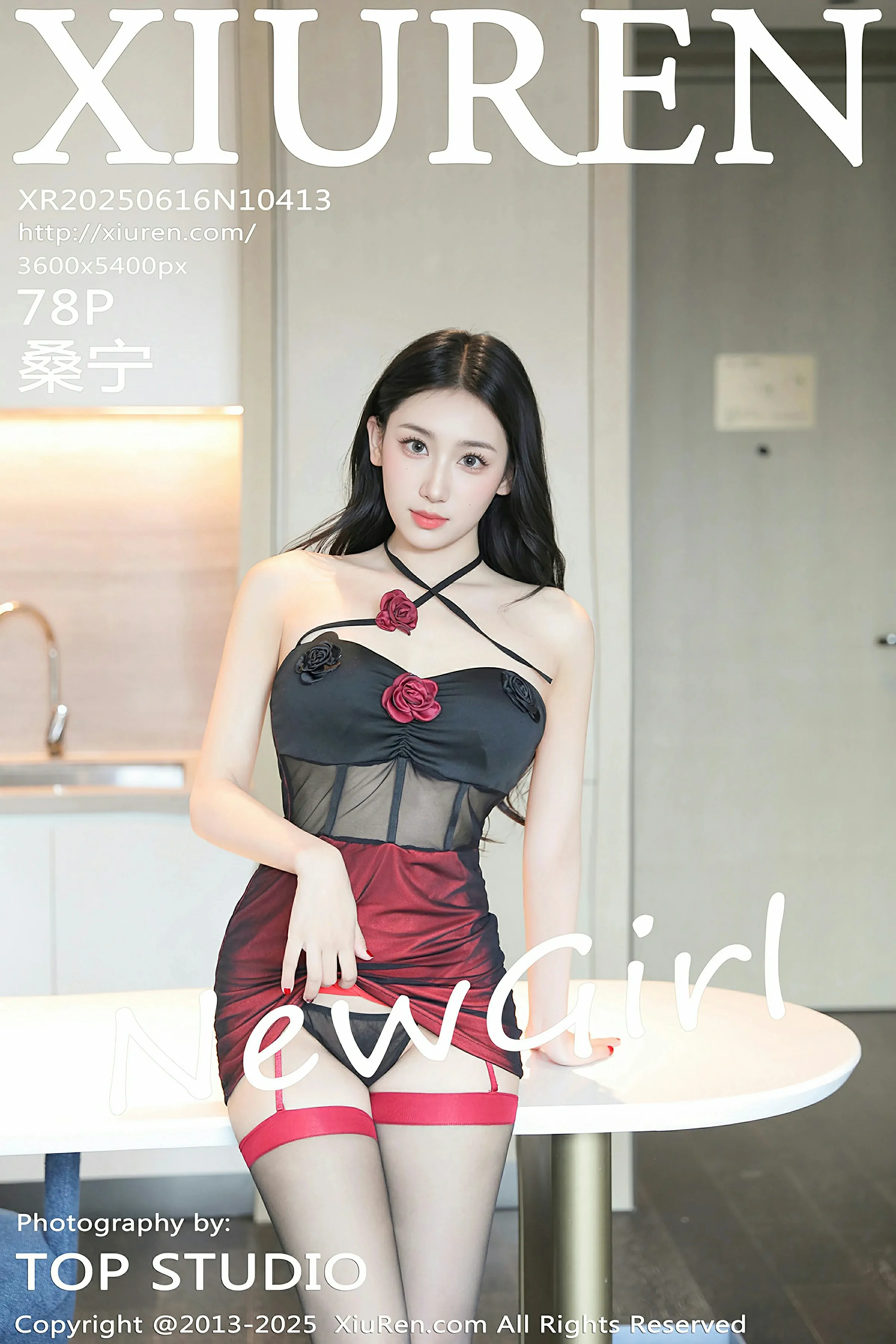 [XiuRen秀人网] 2025.06.16 No.10413 桑宁 新人首套写真 黑色情趣服饰 性感魅惑黑丝 [78+1P]