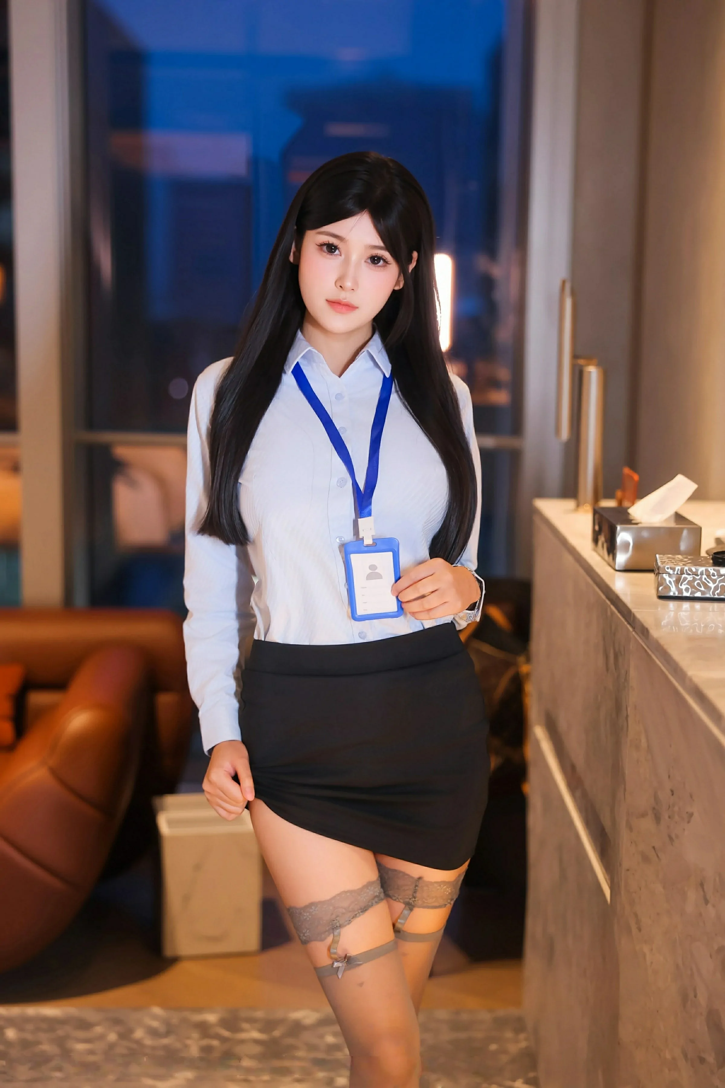 [XiuRen秀人网] 2025.06.20 No.10440 余安安 蓝色OL服饰 灰色丝袜 性感写真 [69+1P]