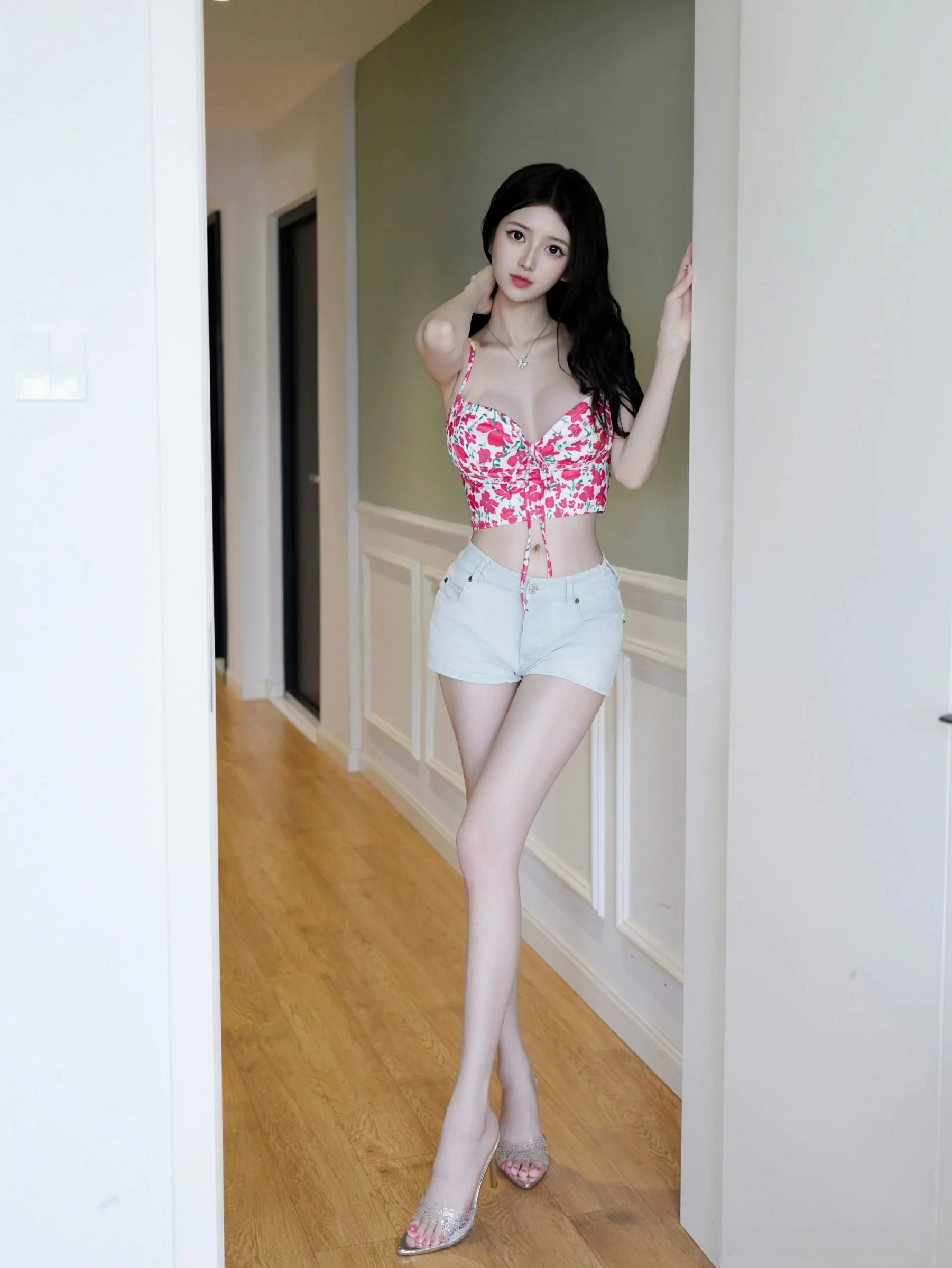 [XiuRen秀人网] 2025.06.20 No.10442 白小蝶 花色内衣 蓝色超短牛仔裤 性感写真 [70+1P]