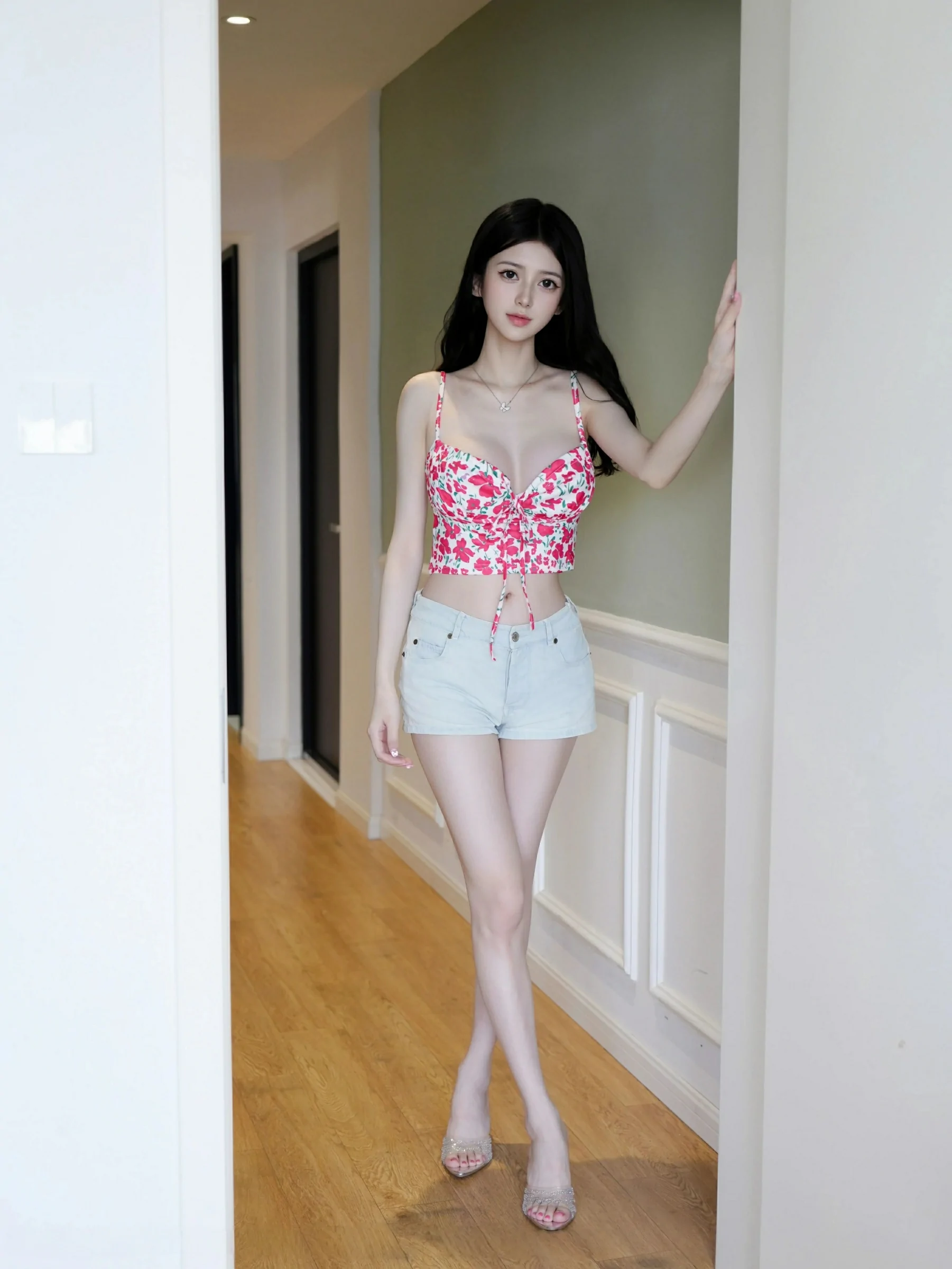 [XiuRen秀人网] 2025.06.20 No.10442 白小蝶 花色内衣 蓝色超短牛仔裤 性感写真 [70+1P]