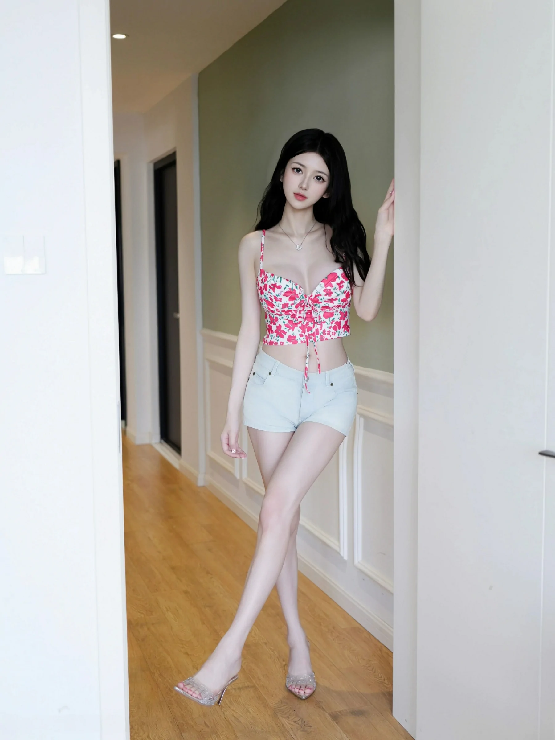 [XiuRen秀人网] 2025.06.20 No.10442 白小蝶 花色内衣 蓝色超短牛仔裤 性感写真 [70+1P]
