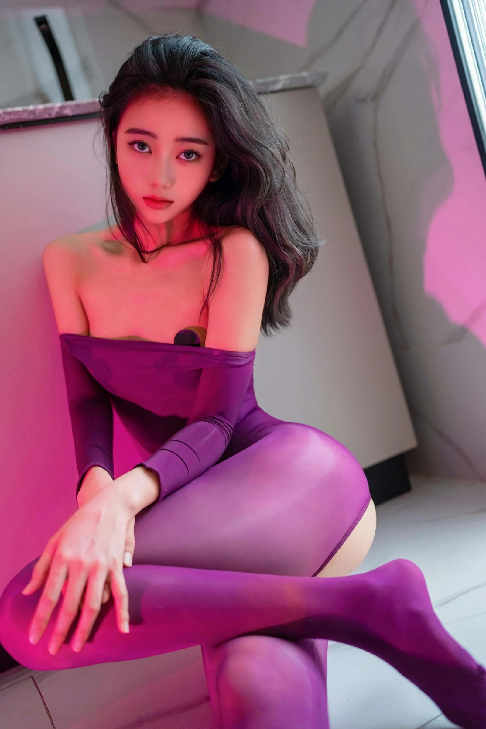 [XINGYAN星颜社] 2025.07.02 VOL.363 时安安 紫色连体丝袜 性感写真 [81+1P]