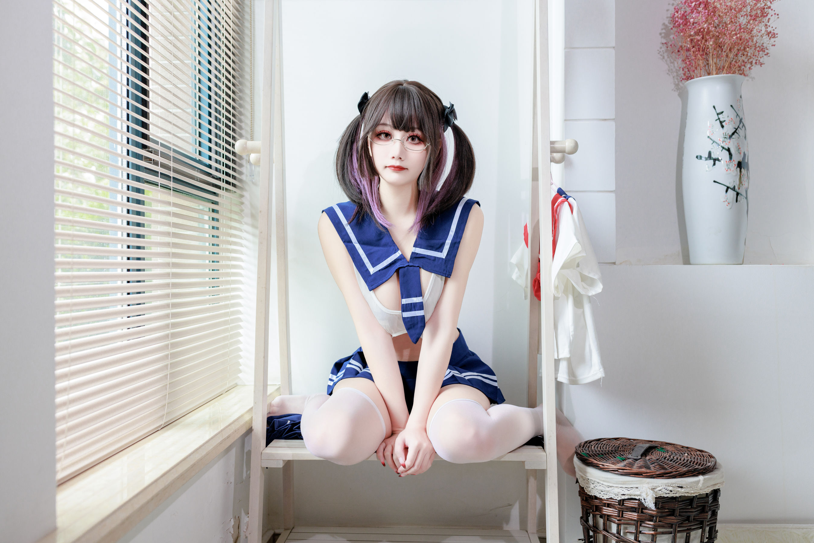 [COSPLAY]阿雪雪 – 连体水手服