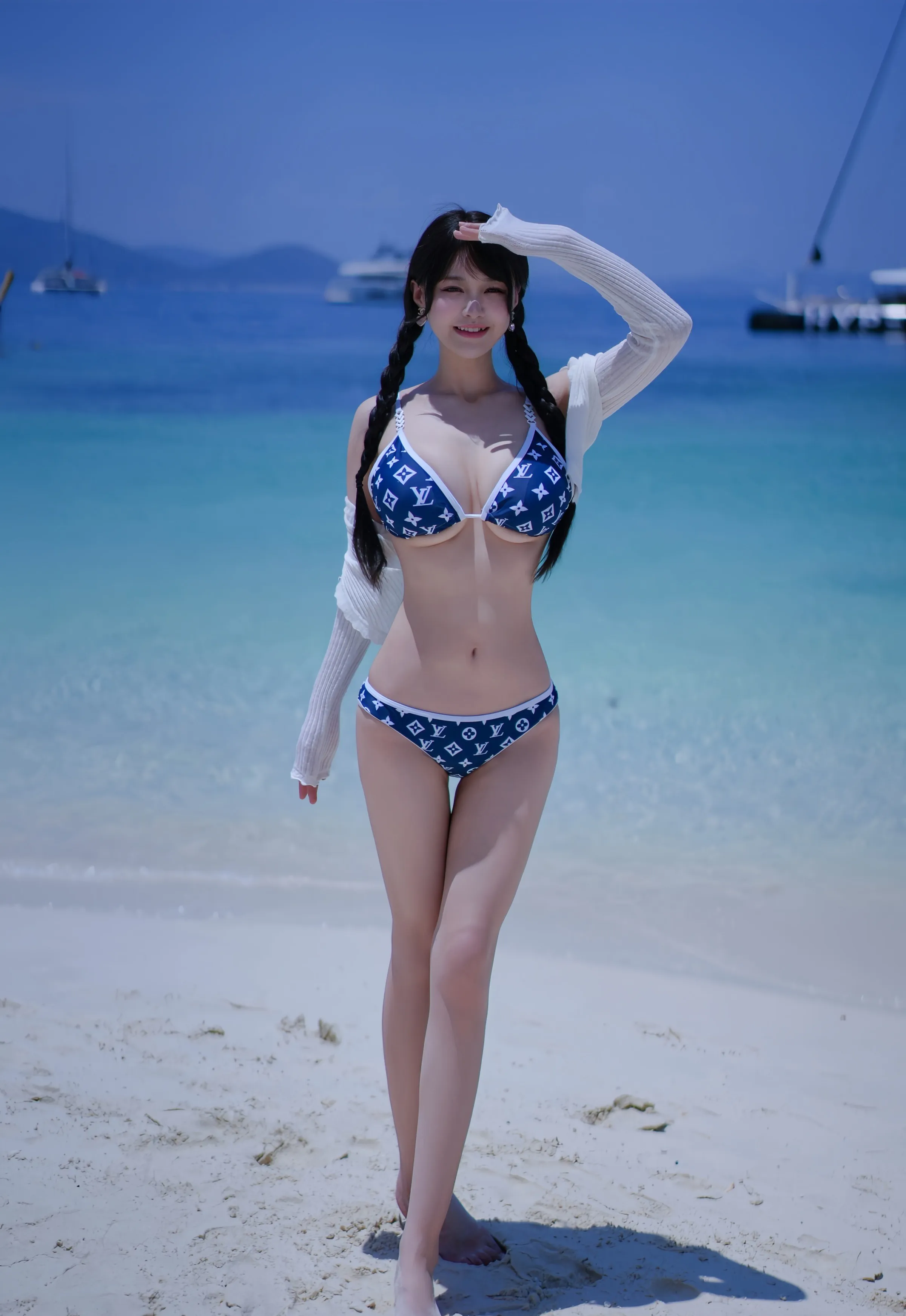 [XiuRen秀人网] 2025.08.28 No.10699 心上可Flora 白色情趣服 蓝色尾巴 [65+1P]