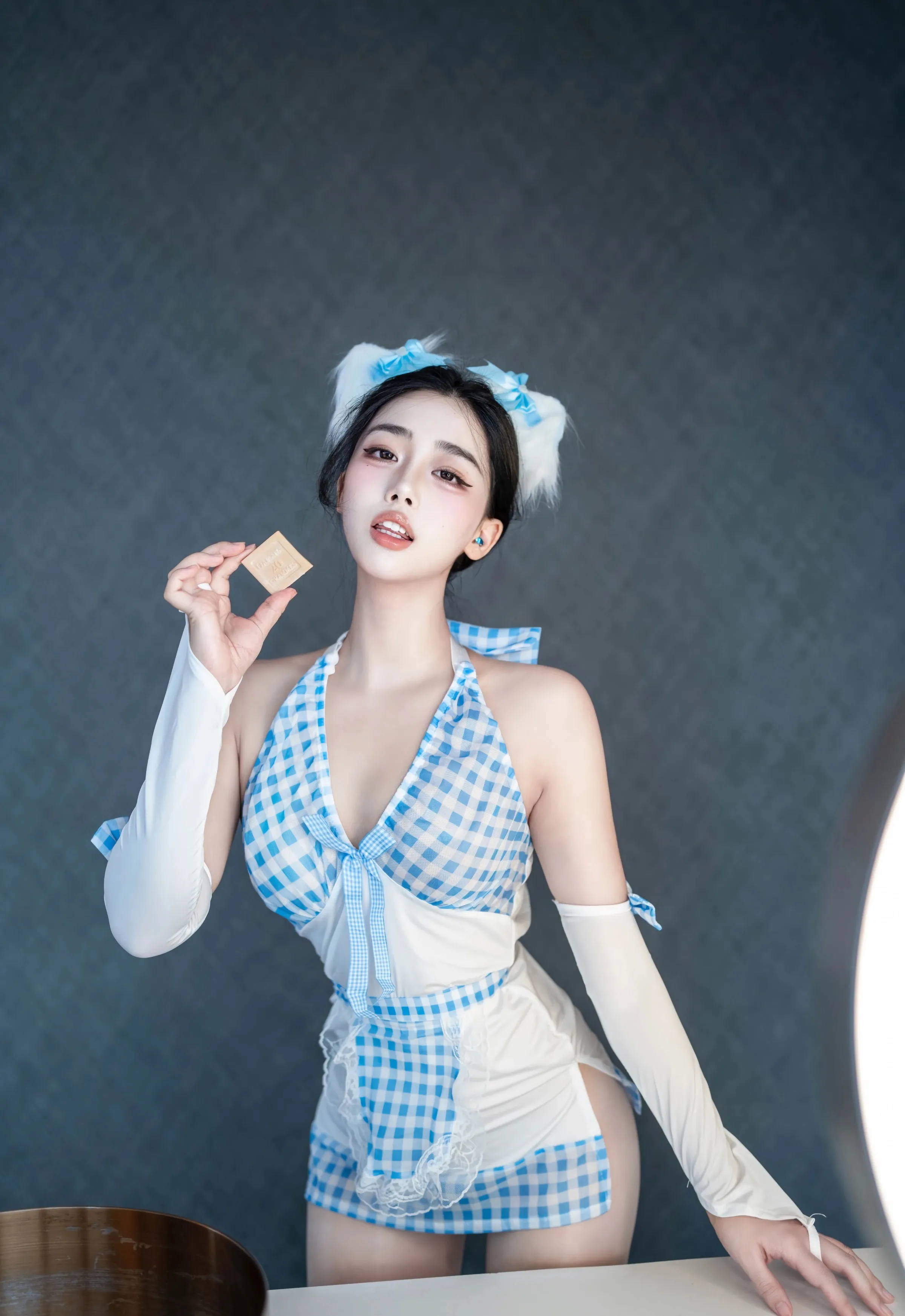 [XINGYAN星颜社] 2025.09.16 VOL.399 阮福福 蓝色格子裙 白色丝袜 性感写真 [66+1P]