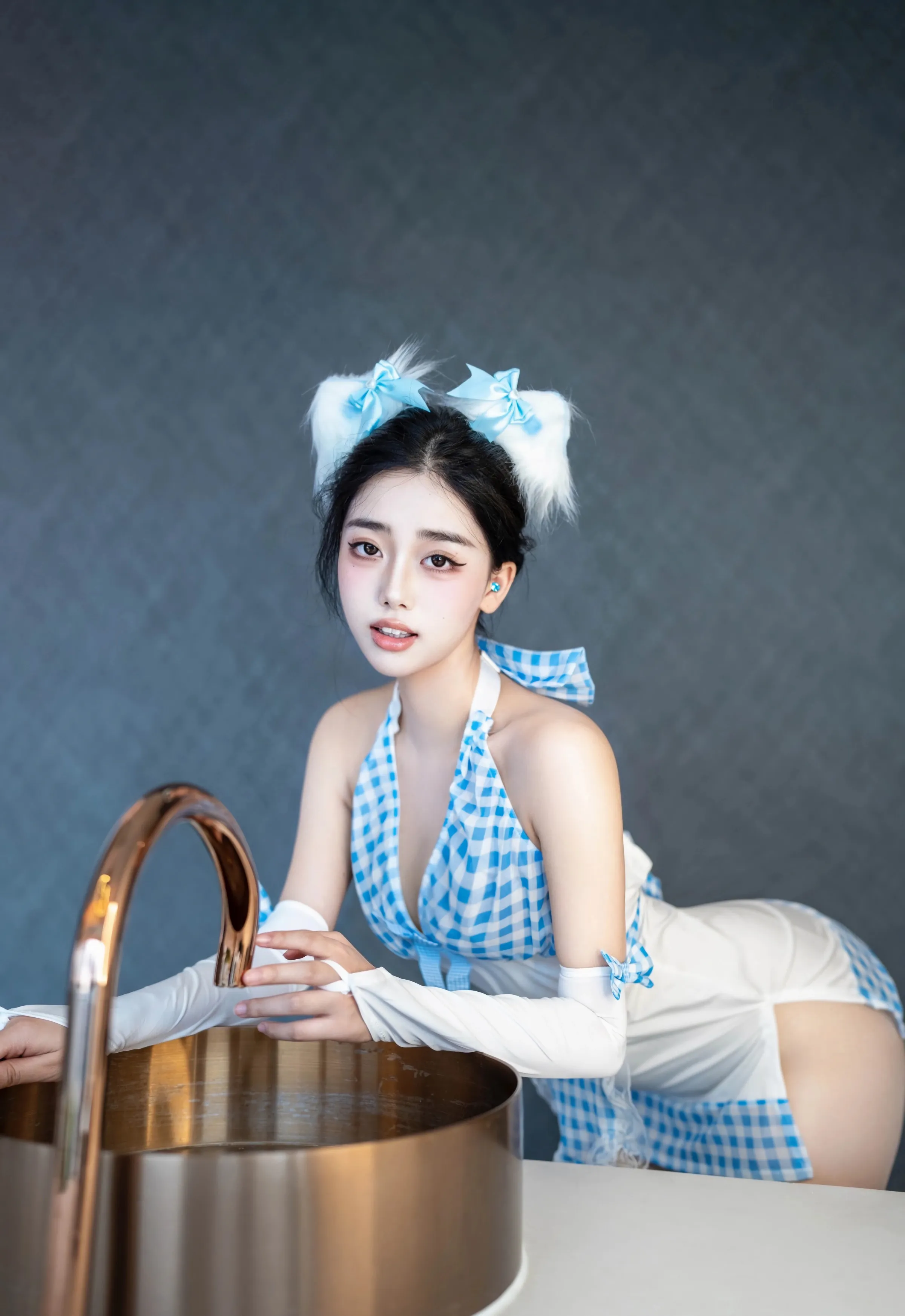 [XINGYAN星颜社] 2025.09.16 VOL.399 阮福福 蓝色格子裙 白色丝袜 性感写真 [66+1P]