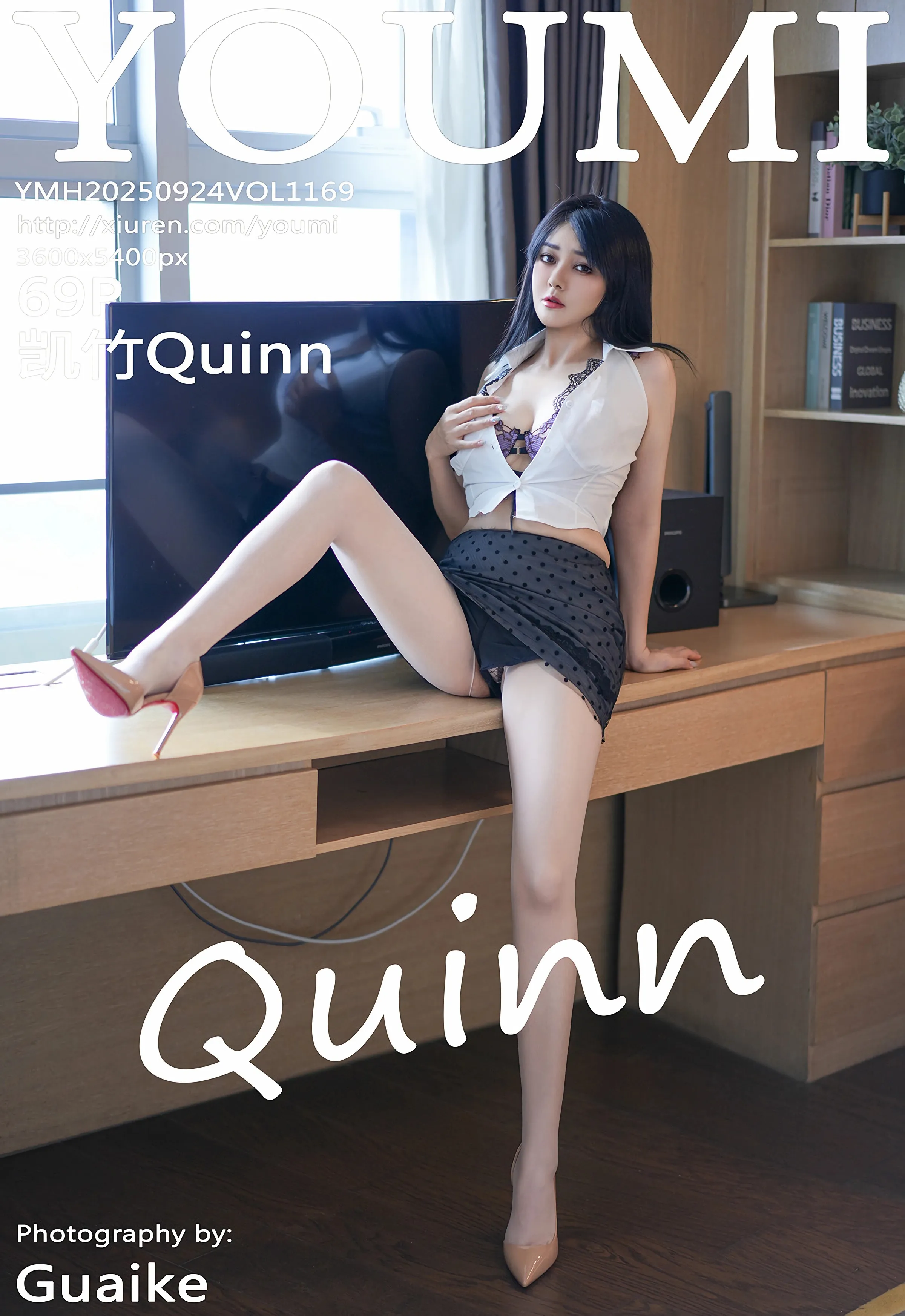[YOUMI尤蜜荟] 2025.09.24 VOL.1169 凯竹Quinn 黑色蕾丝波点短裙 性感写真 [69+1P]