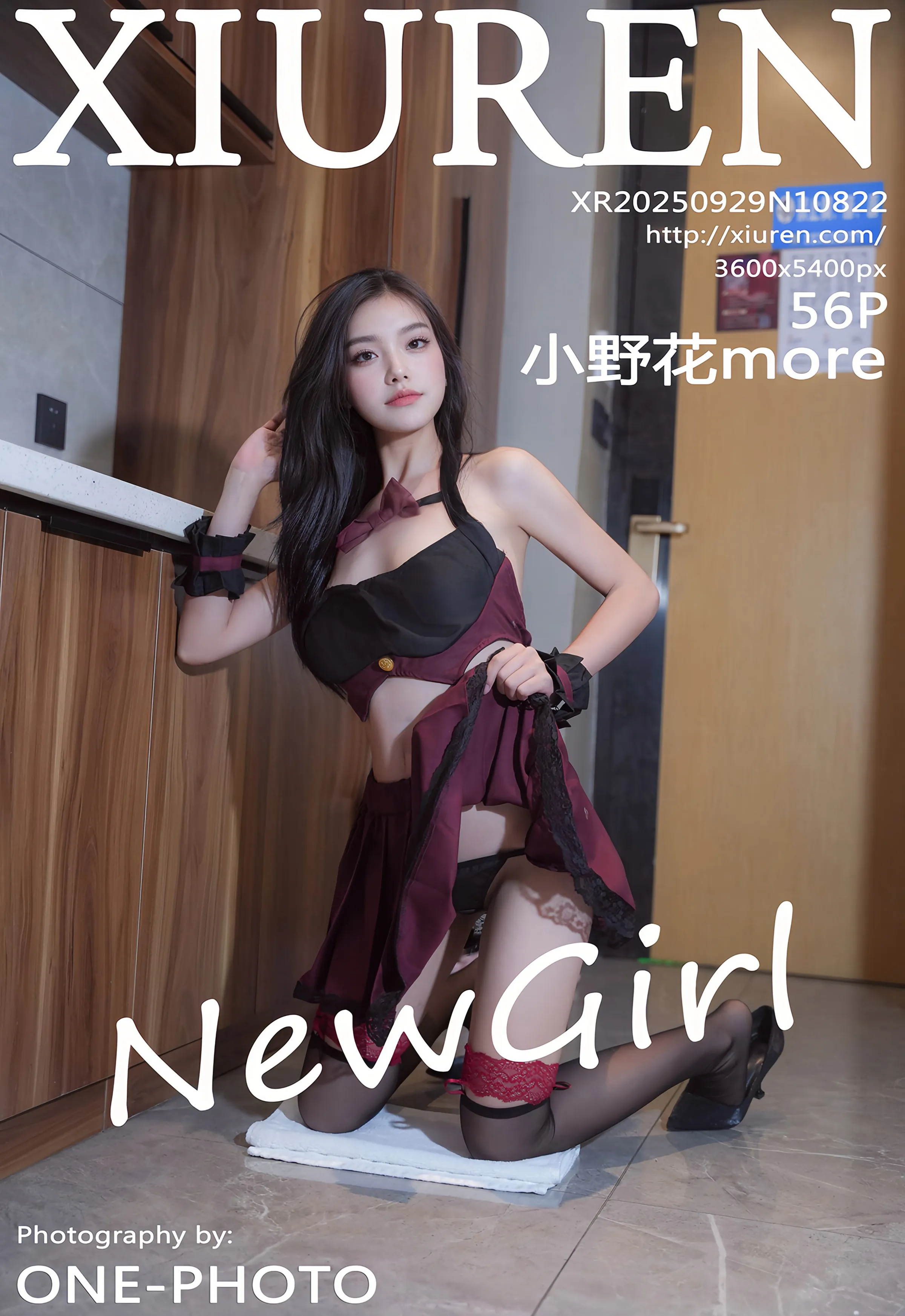 [XiuRen秀人网] 2025.09.29 No.10822 小野花more 新人首套写真 性感黑色情趣内衣 [56+1P]