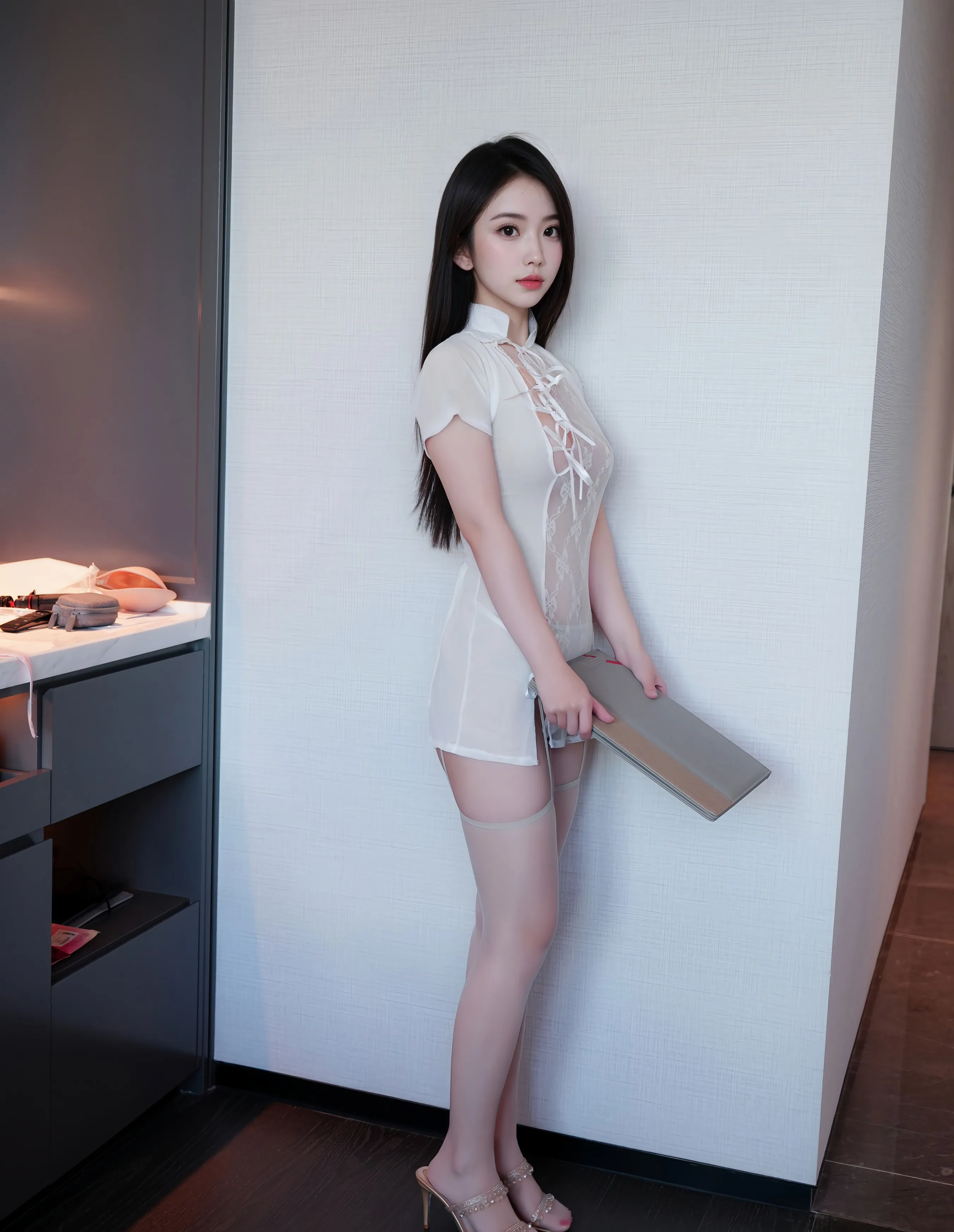 [XiuRen秀人网] 2025.10.11 No.10854 烧烧小桃 白色内衣 灰色丝袜 性感写真 [64+1P]