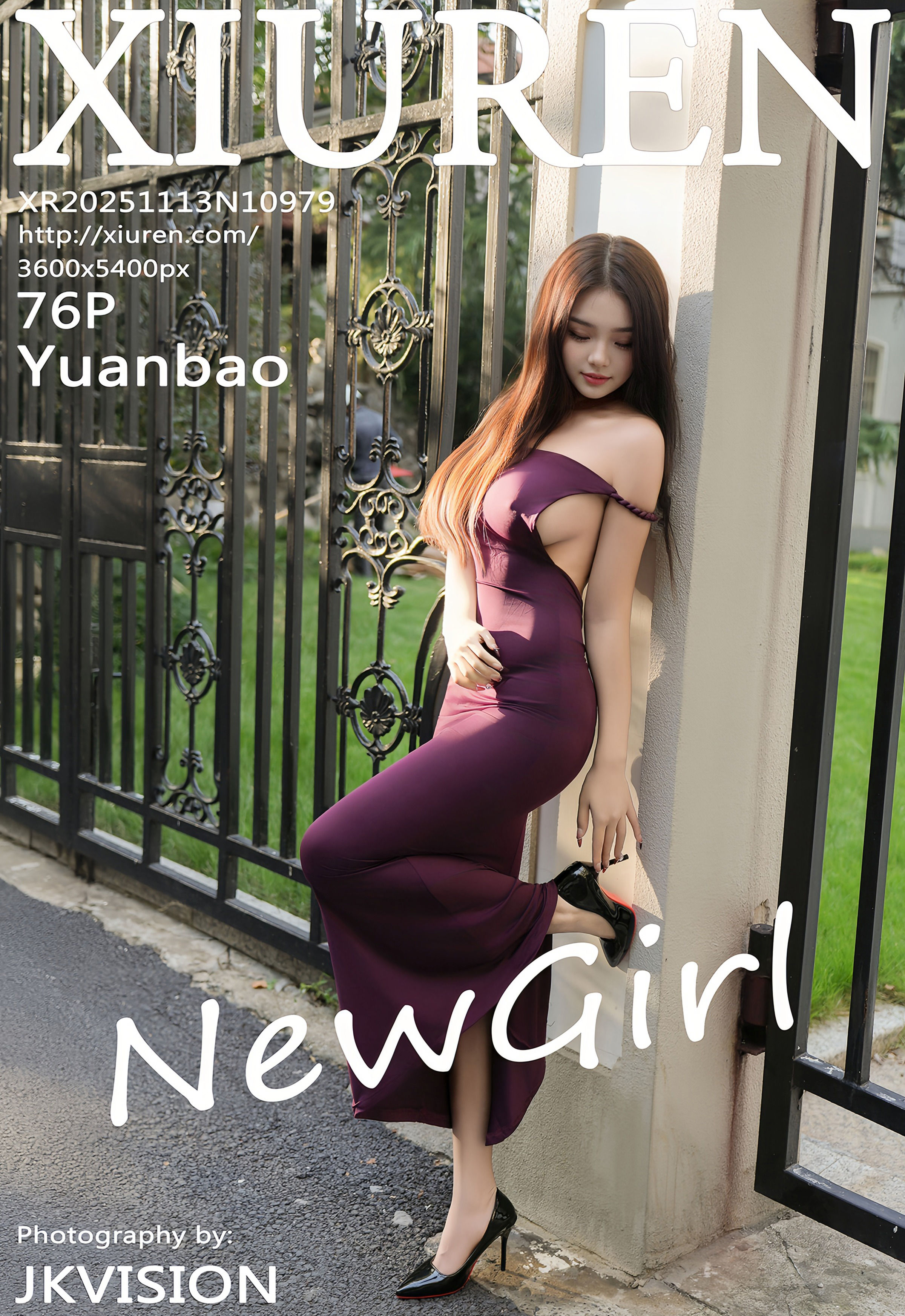 [XiuRen秀人网] 2025.11.13 No.10979 Yuanbao 新人首套写真 性感紫色连衣裙 情趣内衣 [76+1P]
