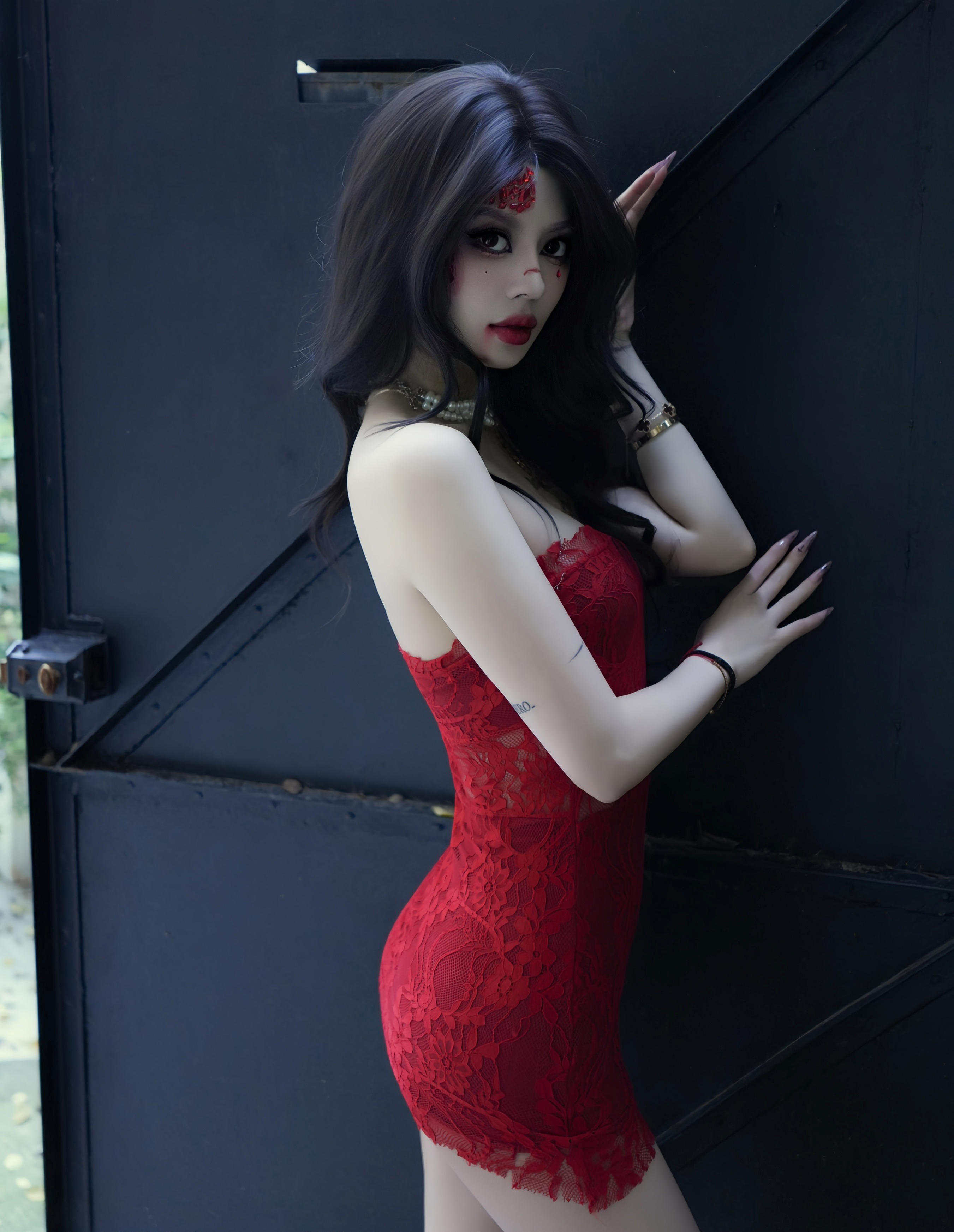 [XiuRen秀人网] 2025.11.26 No.11032 四月月 红色连衣短裙 魅惑黑丝 性感写真 [85+1P]