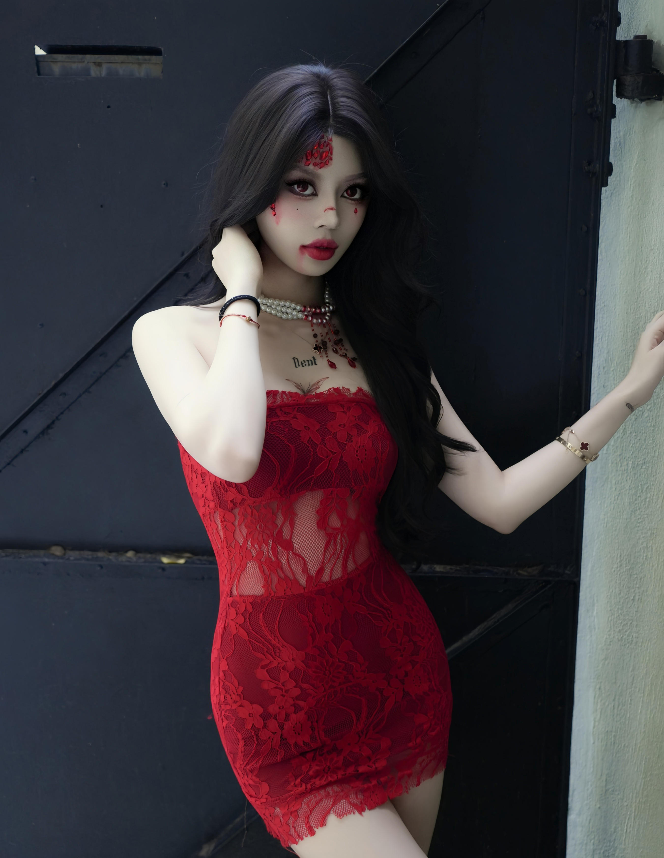 [XiuRen秀人网] 2025.11.26 No.11032 四月月 红色连衣短裙 魅惑黑丝 性感写真 [85+1P]