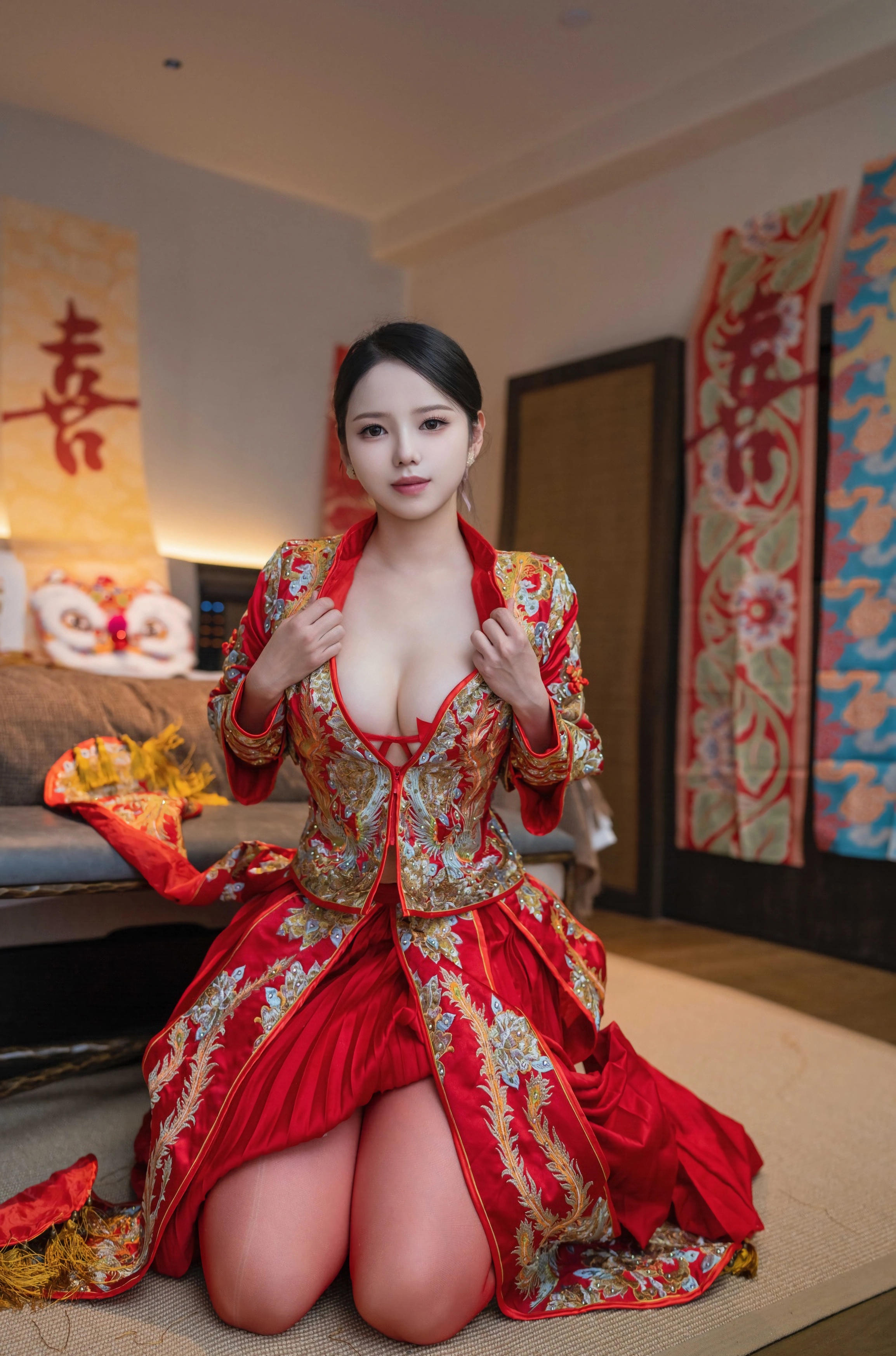 [XINGYAN星颜社] 2025.12.03 VOL.438 大美妞儿 红色新娘服饰 性感写真 [61+1P]