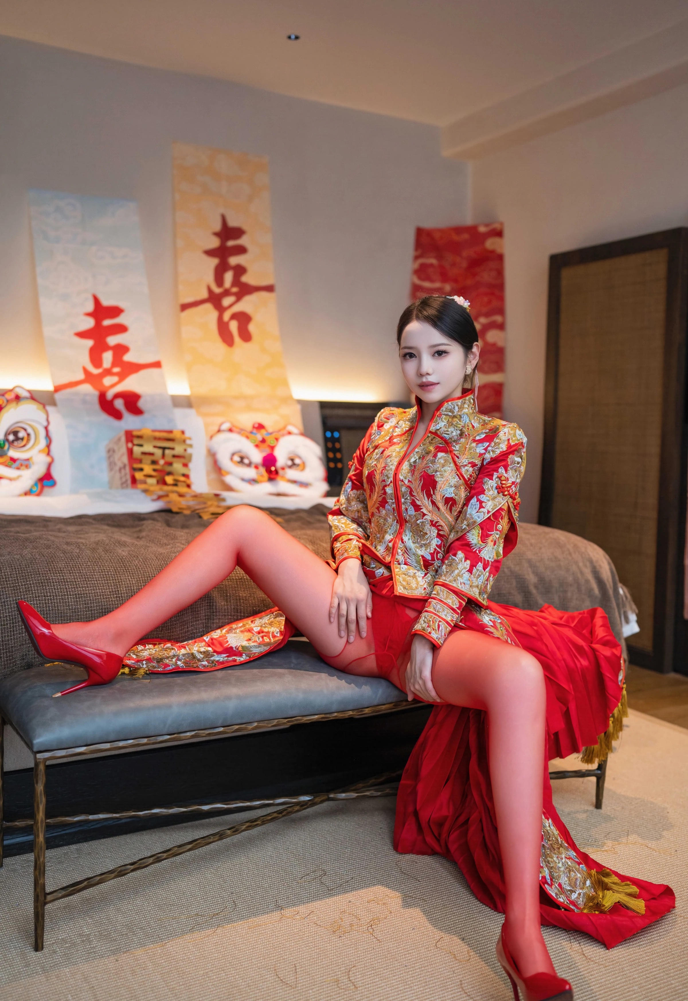 [XINGYAN星颜社] 2025.12.03 VOL.438 大美妞儿 红色新娘服饰 性感写真 [61+1P]