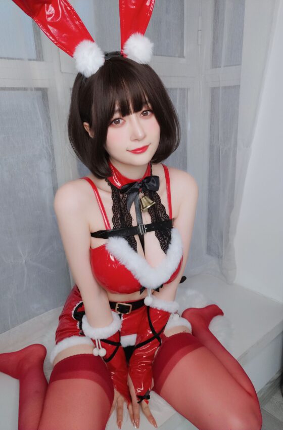 [COSPLAY] Coser小姐姐白银 – Christmas Bunny
