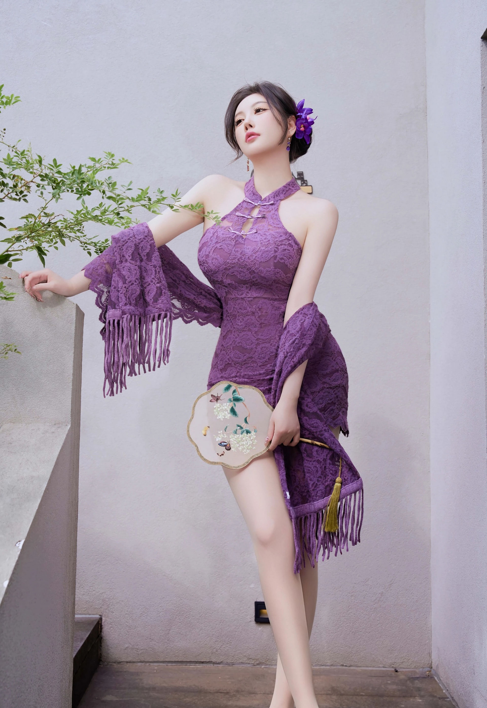 [XiuRen秀人网] 2025.12.31 No.11187 杨晨晨 紫色连衣短裙 诱人肉色丝袜 性感写真 [70+1P]