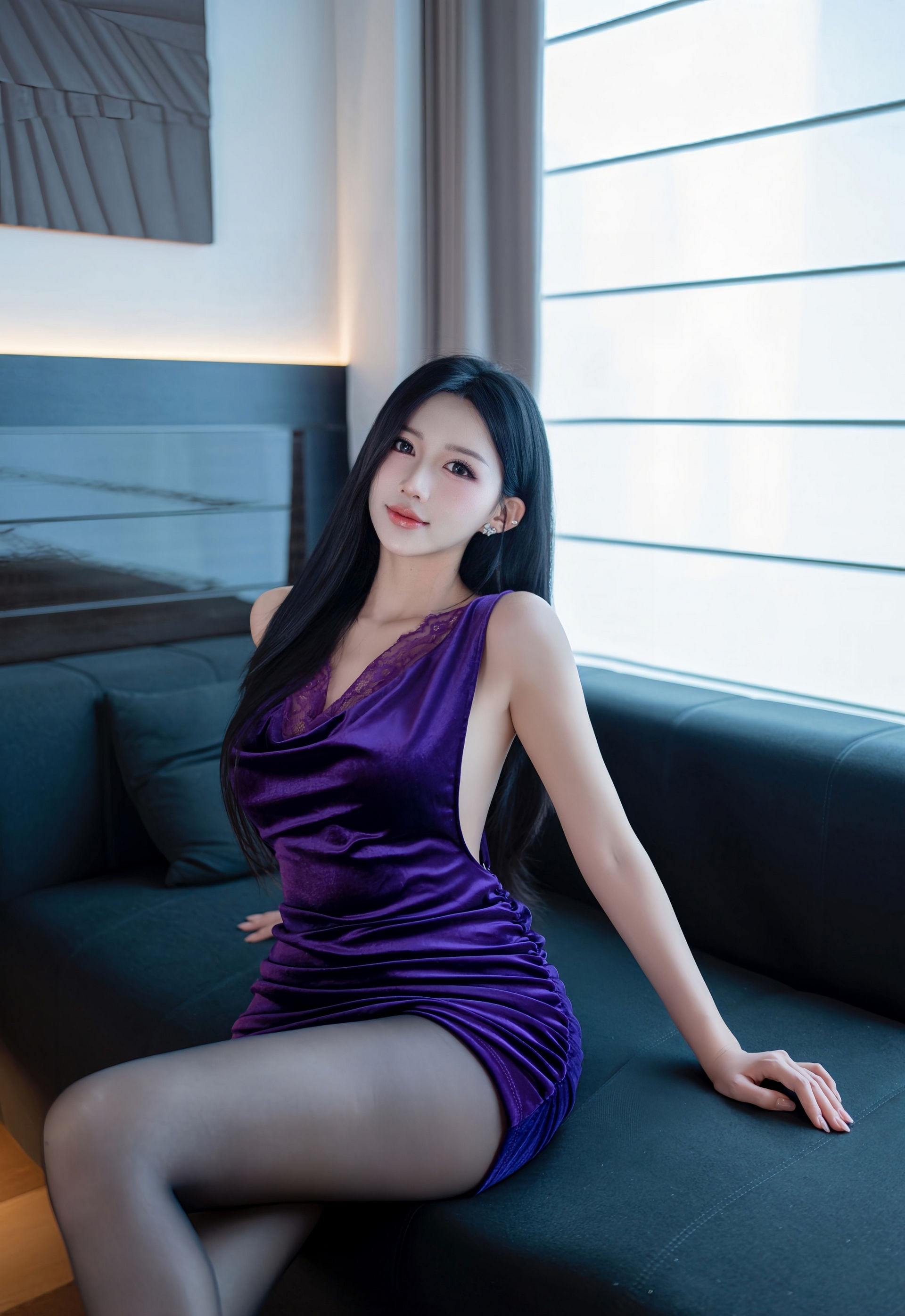 [XiuRen秀人网] 2026.01.09 No.11212 shelly诗莉 紫色连衣短裙 魅惑黑丝 性感写真 [78+1P]