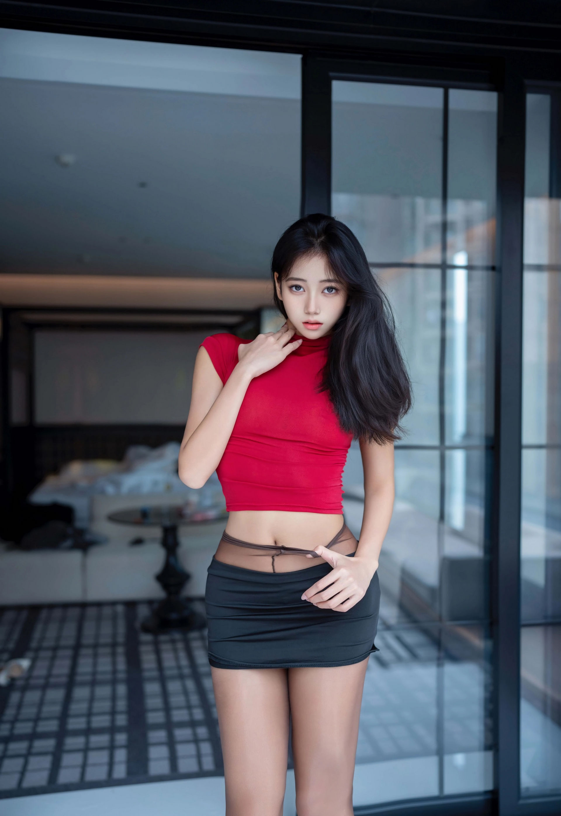 [XINGYAN星颜社] 2026.01.08 VOL.455 时安安 红色T恤 魅惑黑丝 性感写真 [76+1P]