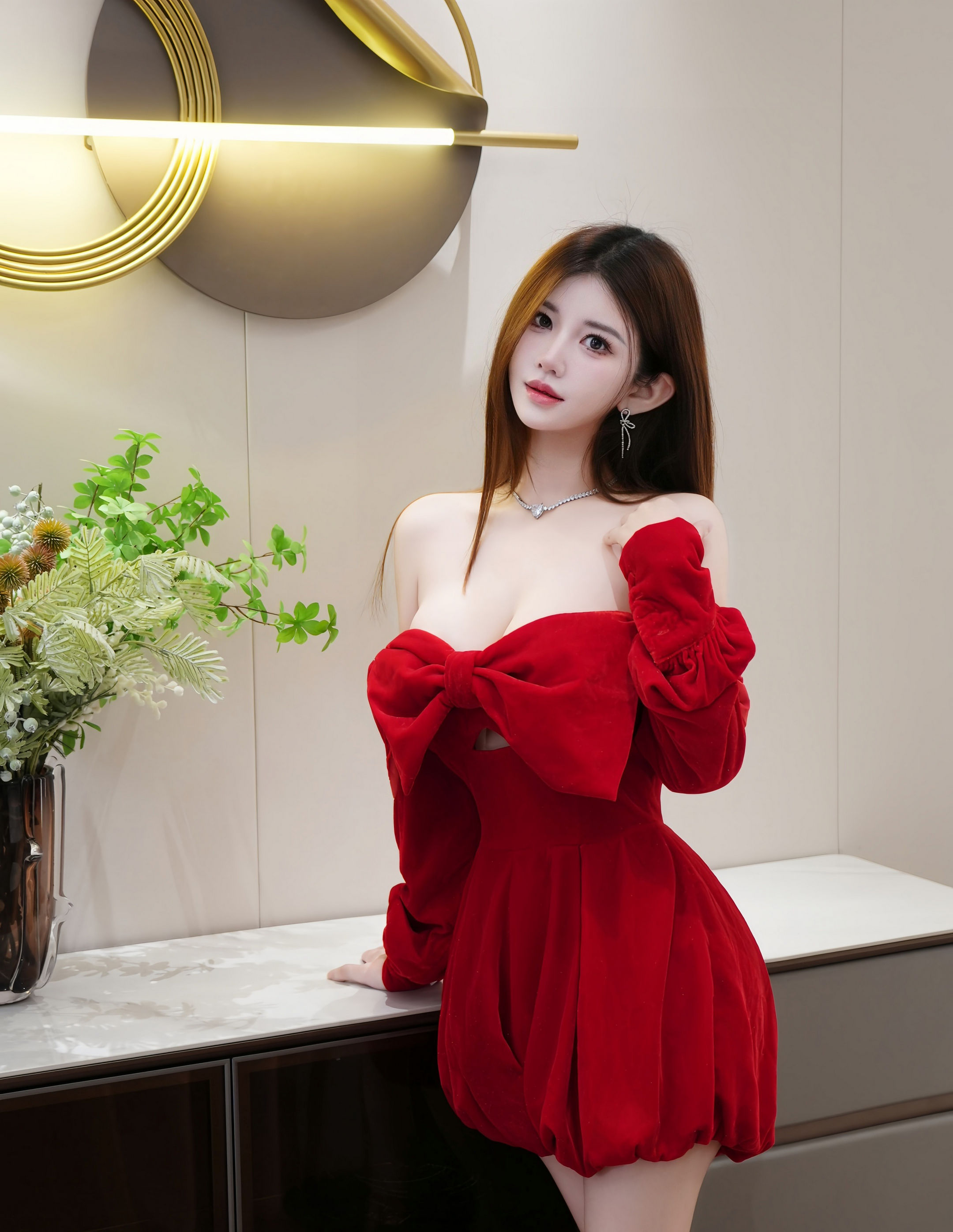 [XiuRen秀人网] 2026.01.27 No.11280 苏甜橙子 红色连衣短裙 魅惑黑丝 性感写真 [51+1P]