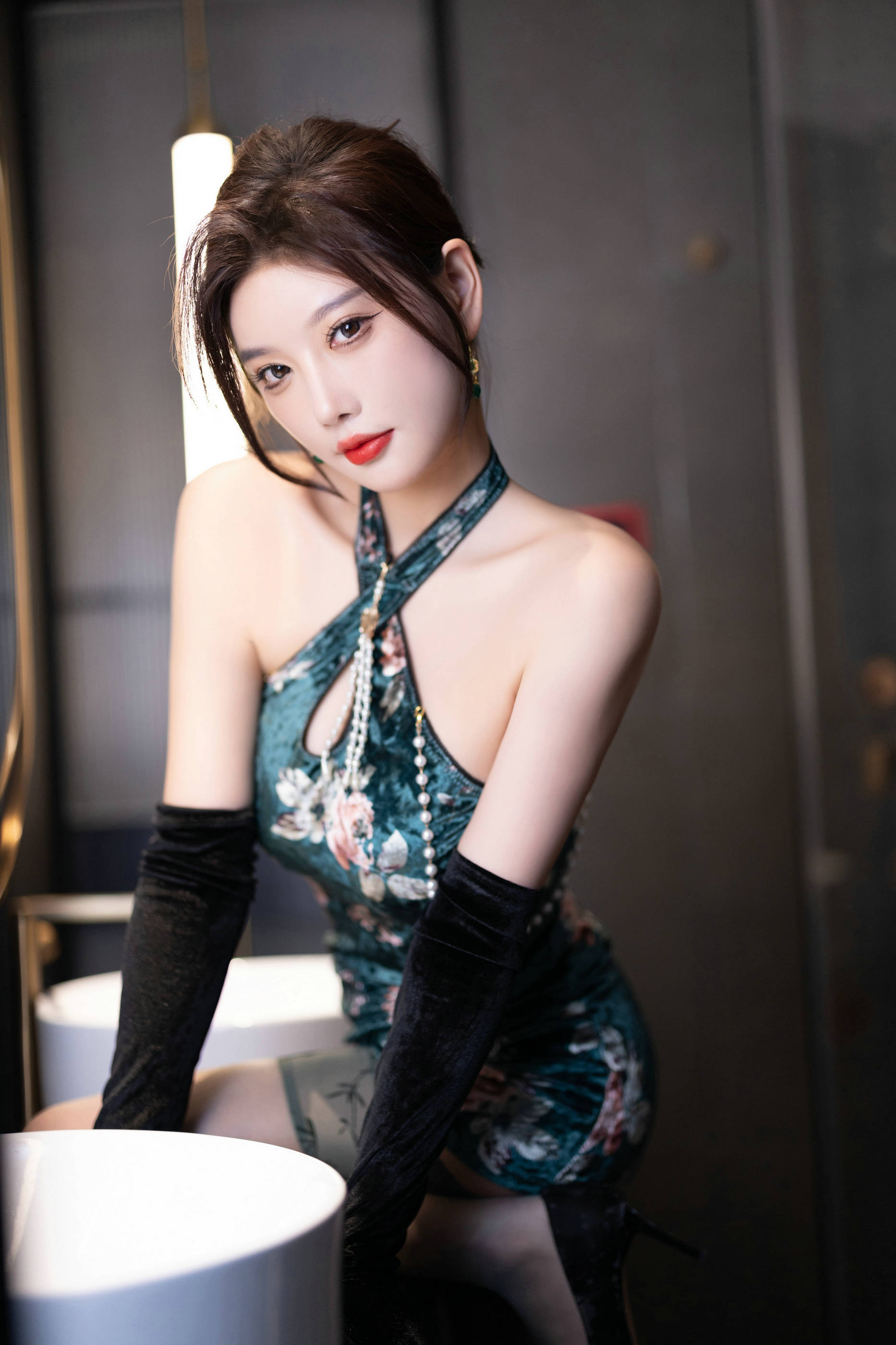 [秀人内购] 杨晨晨 诱人私拍福利 浅绿情趣内衣