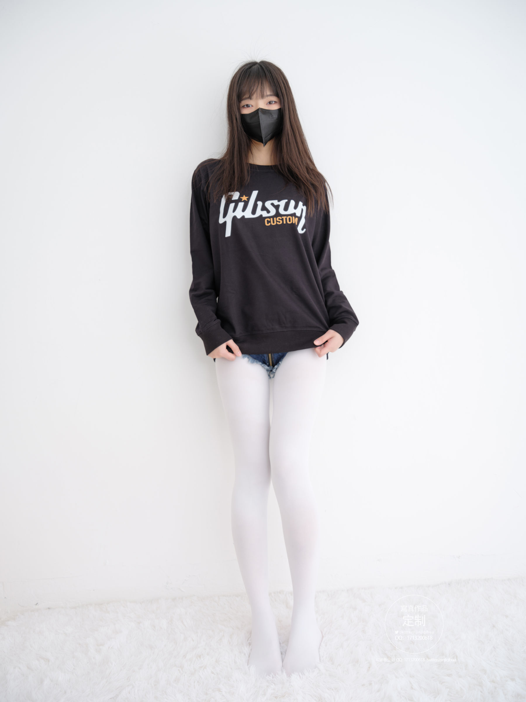 紧急企划 EX-001 见希w 白丝牛仔短裤 [79P]