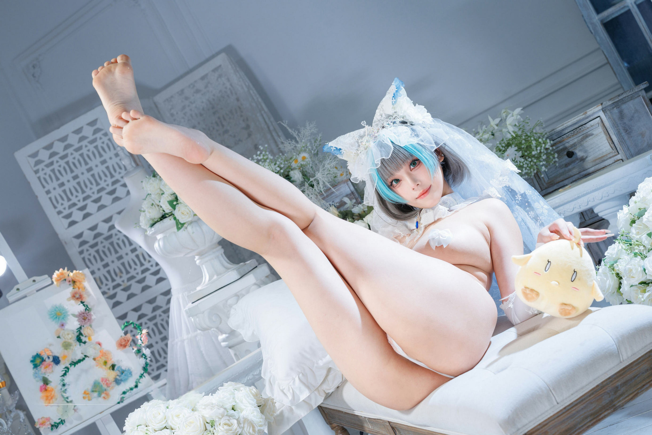 [COSPLAY]蜜汁猫裘 – 柴郡花嫁 [128P]