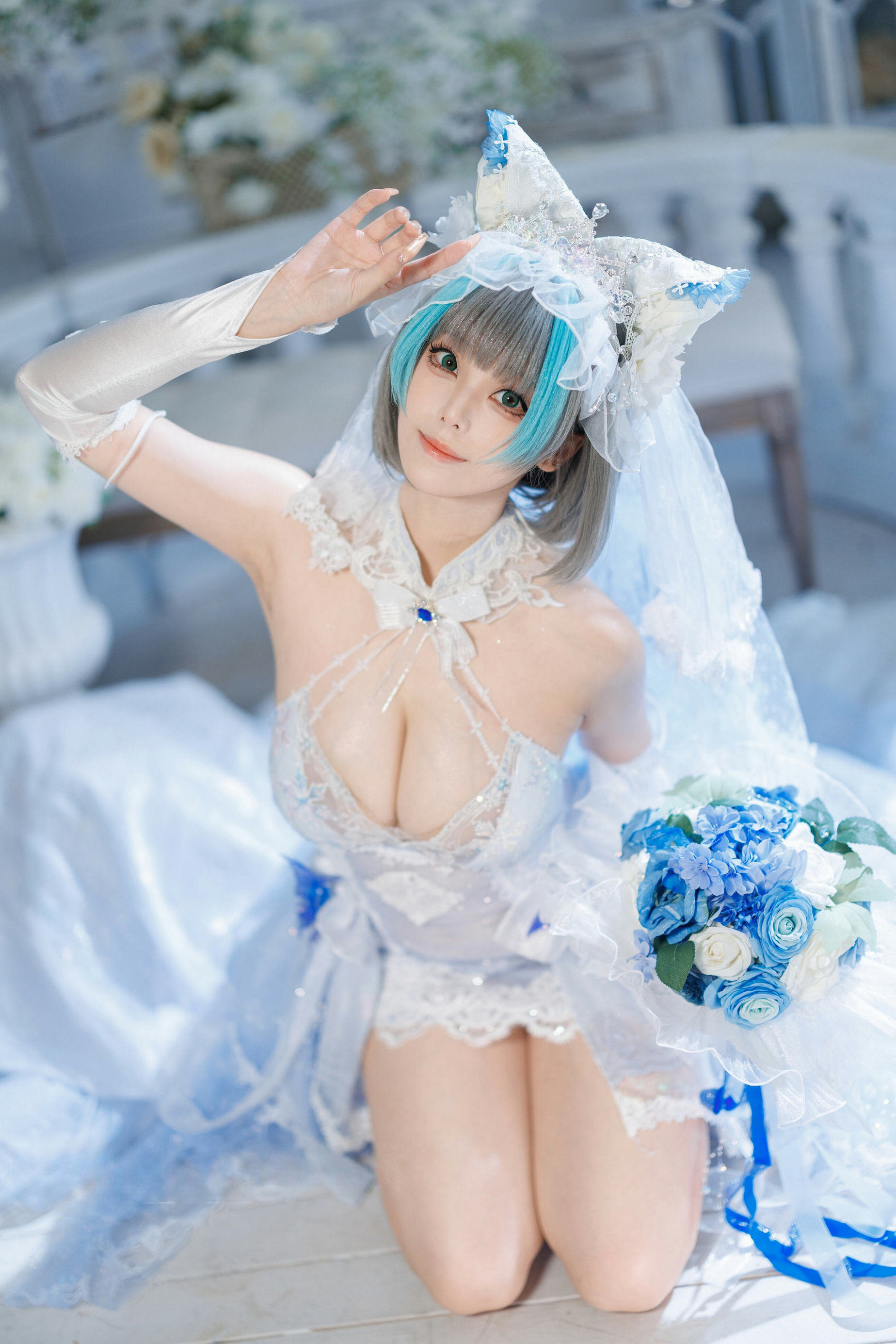 [COSPLAY]蜜汁猫裘 – 柴郡花嫁 [128P]