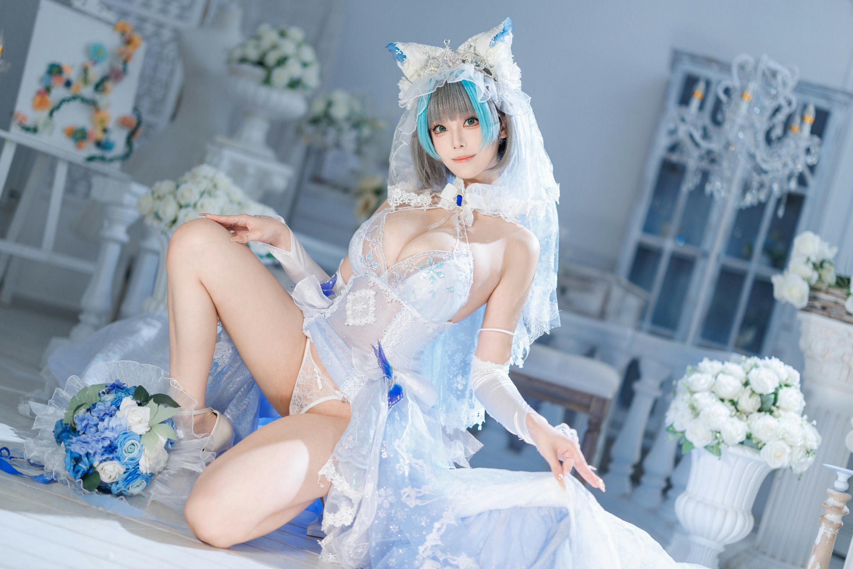 [COSPLAY]蜜汁猫裘 – 柴郡花嫁 [128P]