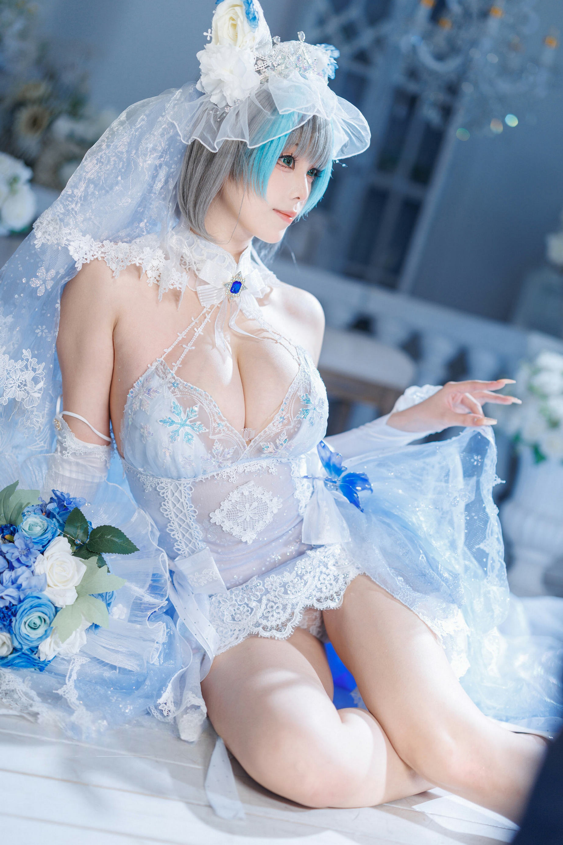 [COSPLAY]蜜汁猫裘 – 柴郡花嫁 [128P]