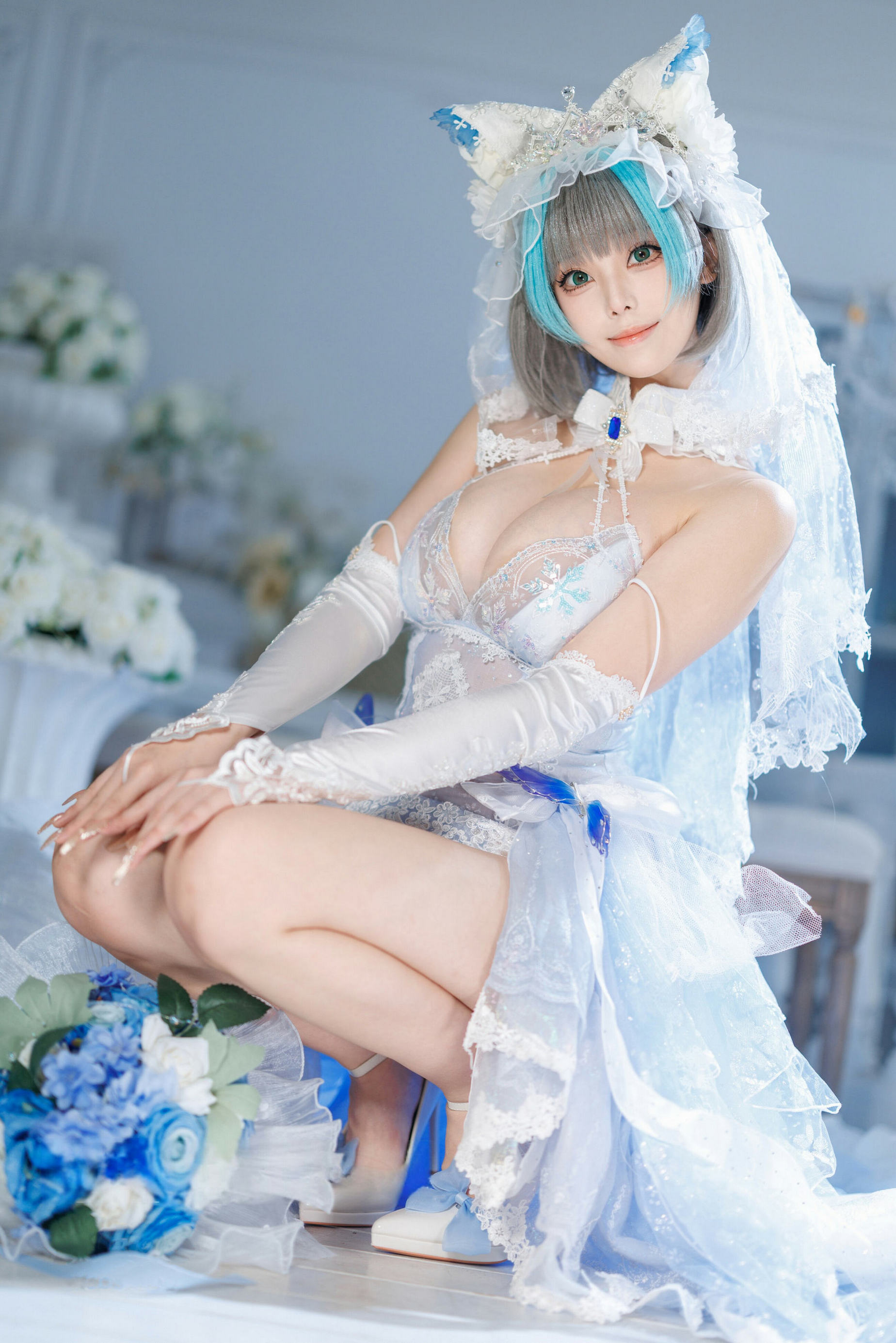 [COSPLAY]蜜汁猫裘 – 柴郡花嫁 [128P]