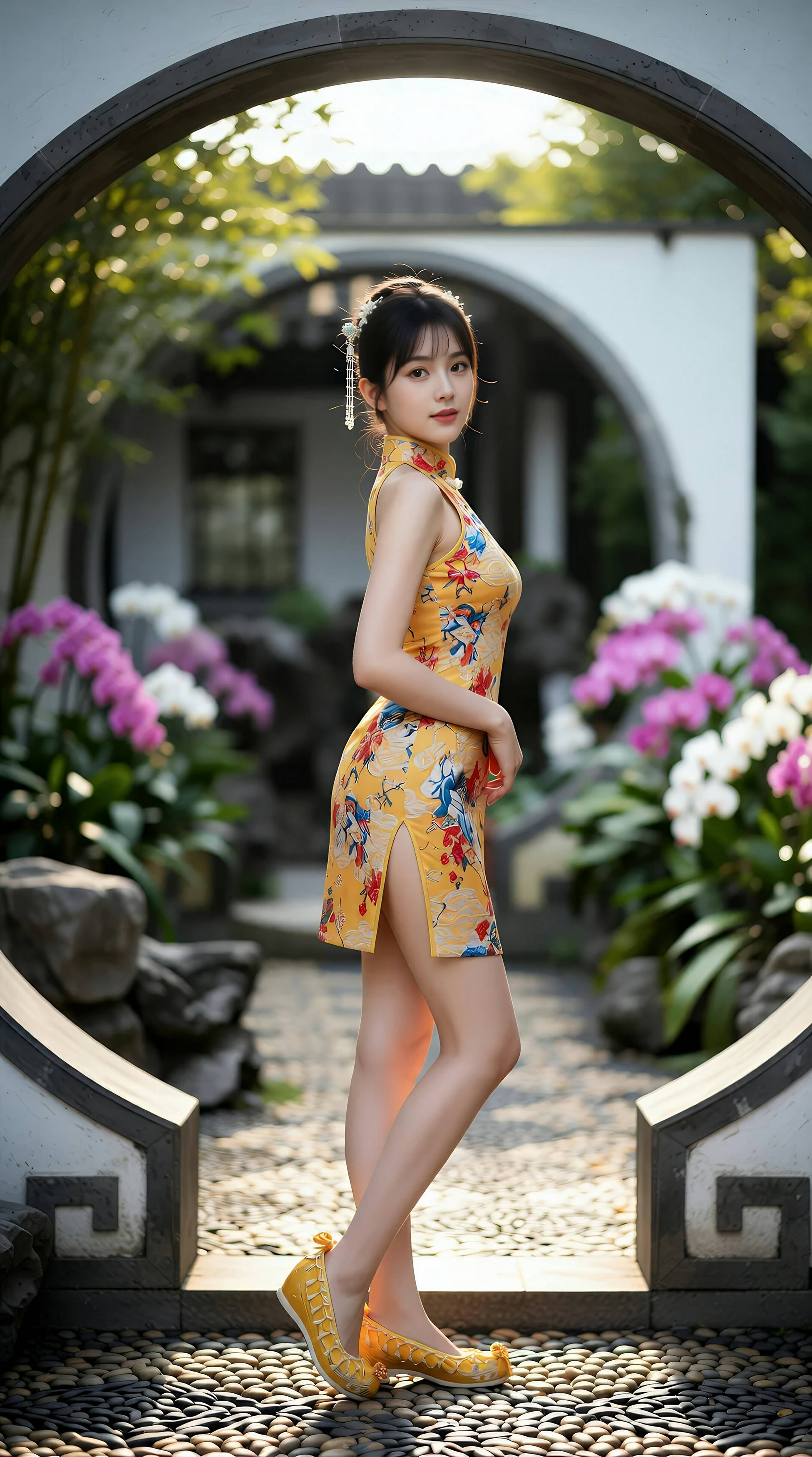 [AiGirl] 茗灵儿 黄色旗袍 [77P]