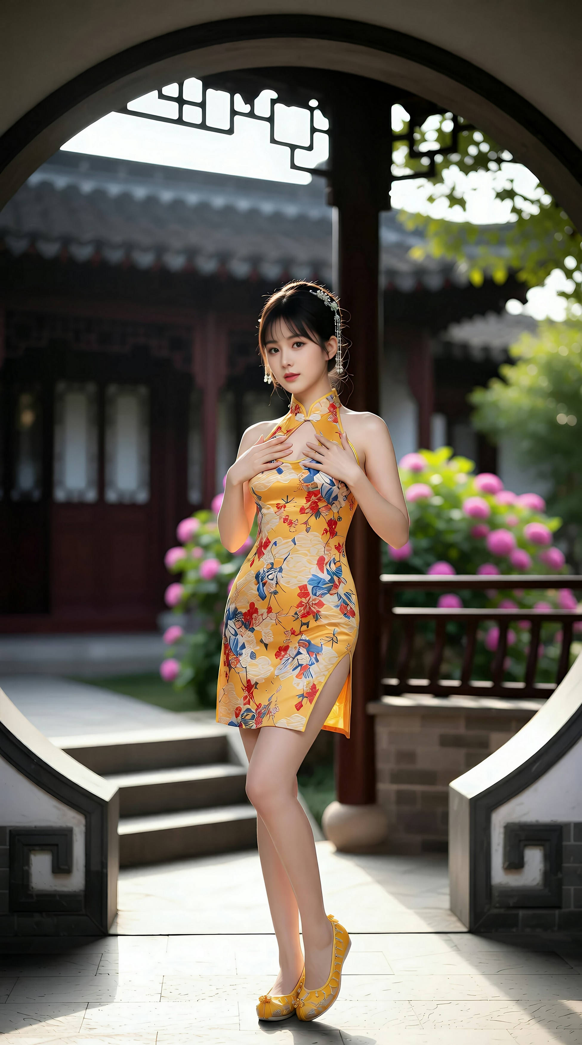 [AiGirl] 茗灵儿 黄色旗袍 [77P]