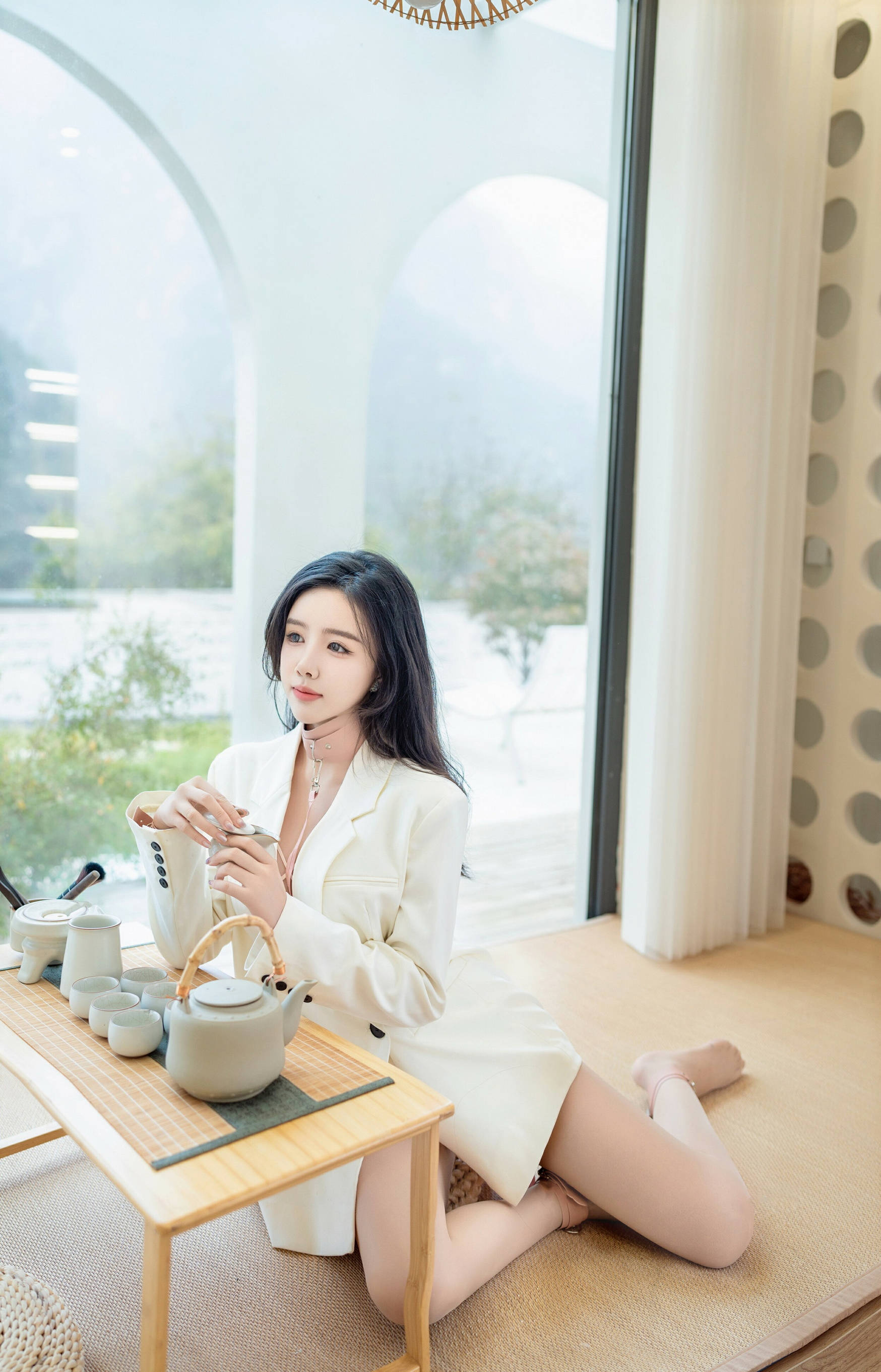 [秀人内购] 袁圆 诱人私拍福利 透视蕾丝私房品茶