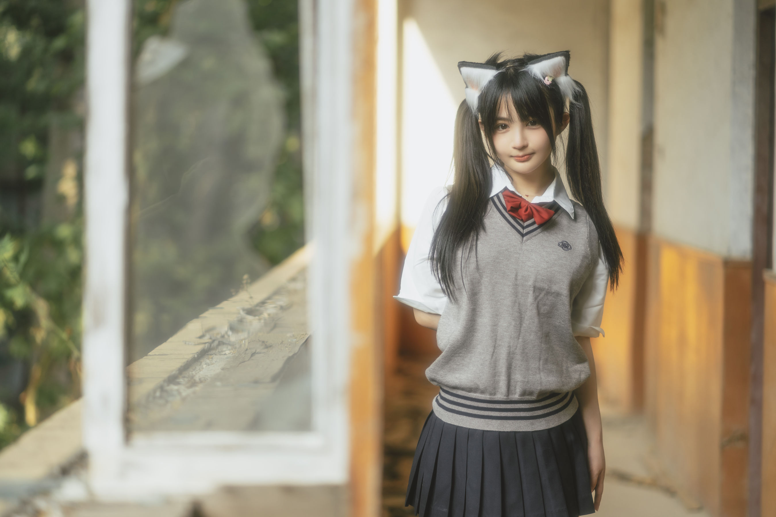 [COSPLAY] 桜井宁宁 – 废墟JK