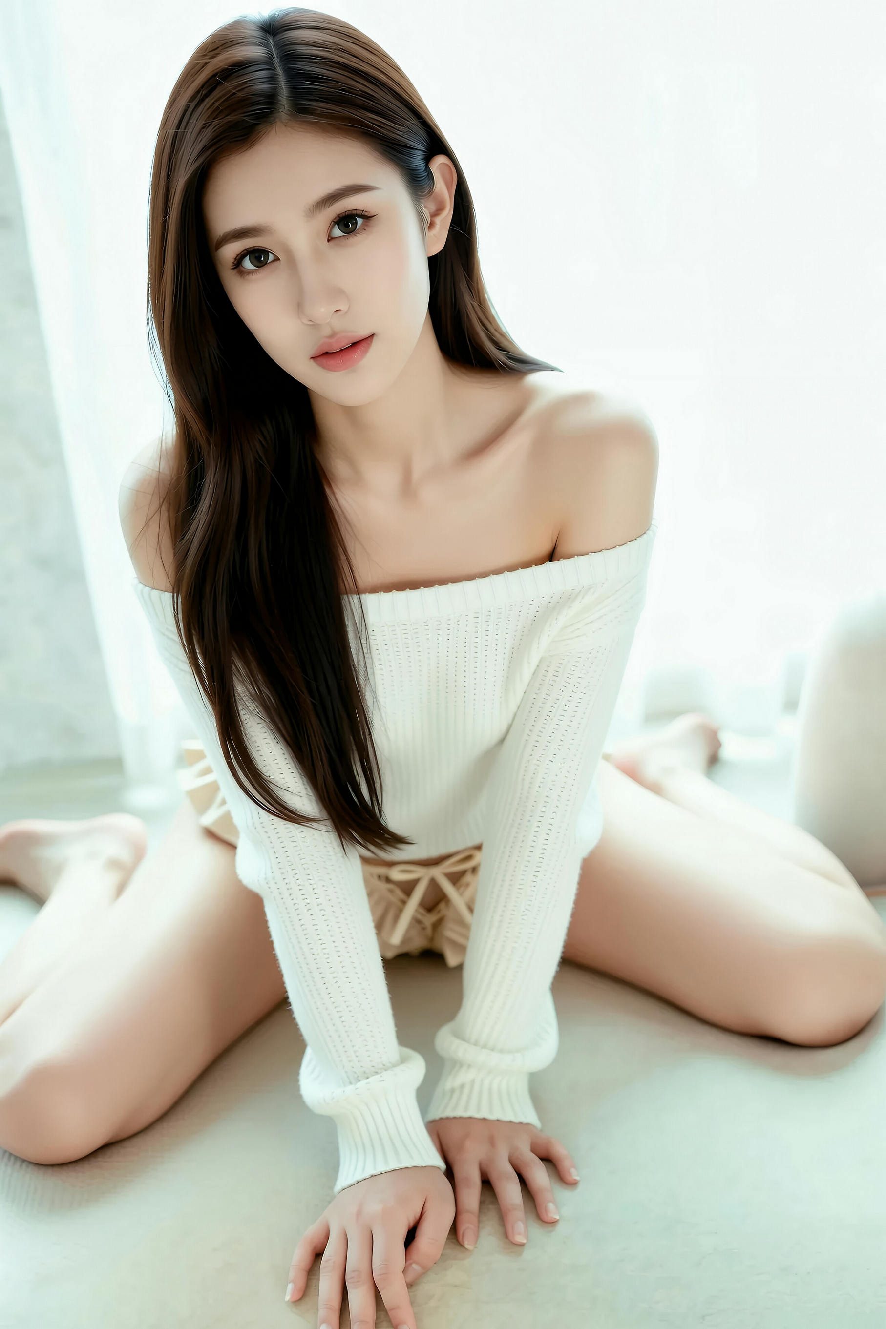 [AiGirl] 棉棉香 一字肩针织衫 [89P]