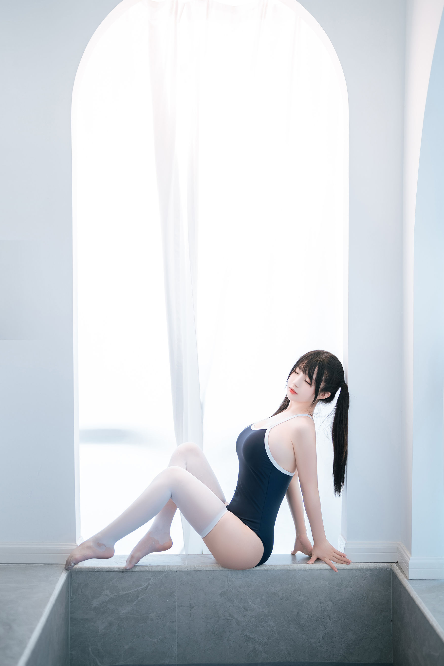 [COSPLAY] 桜井宁宁 – 白丝死库水