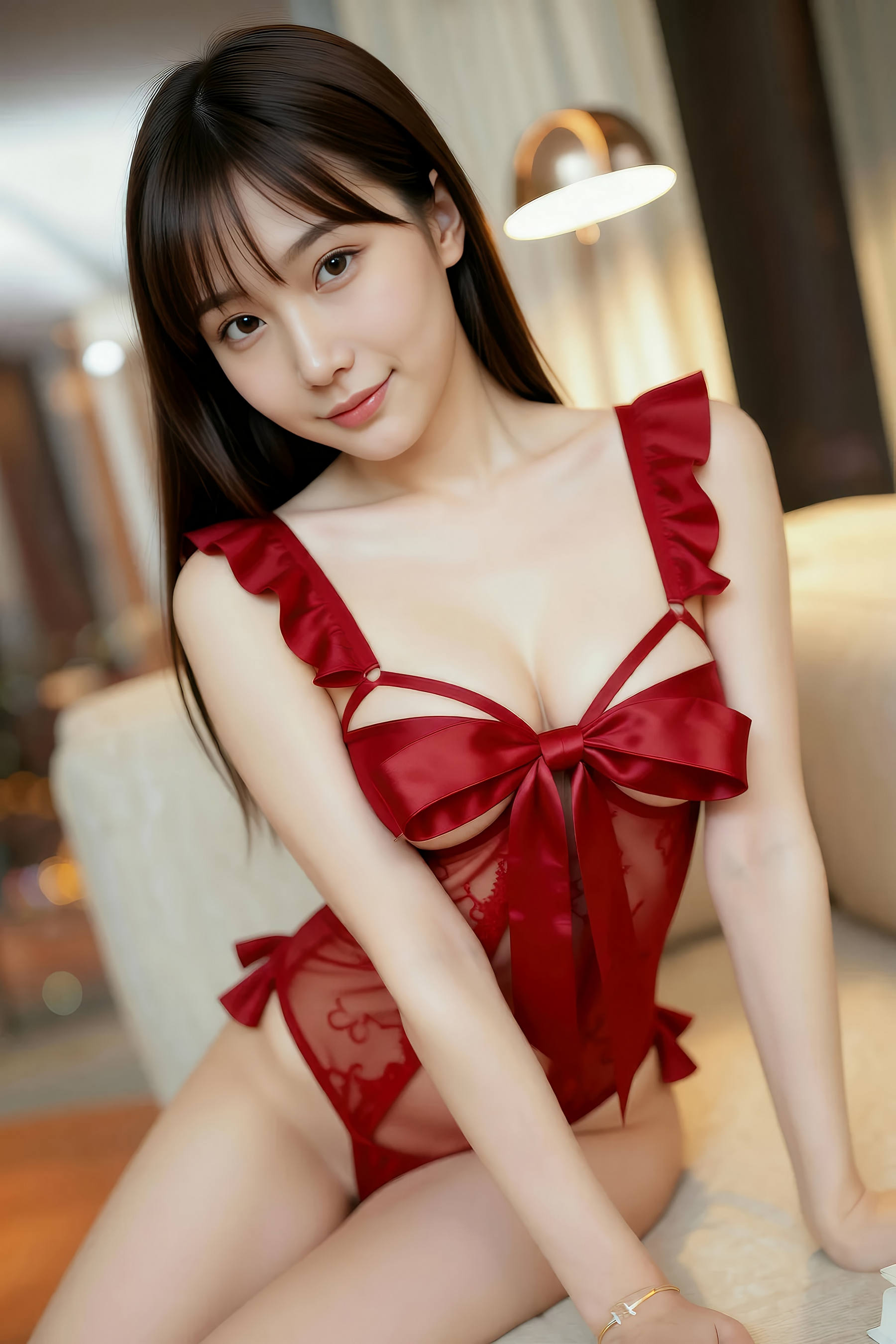 [AiGirl] 婉婉 红色连体衣 [66P]