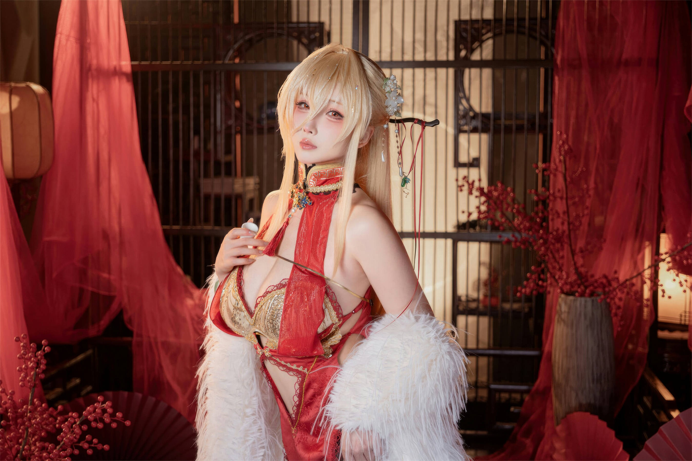 [COSPLAY]rioko凉凉子 – 碧蓝航线 怨仇 旗袍 杯盏盈芳华