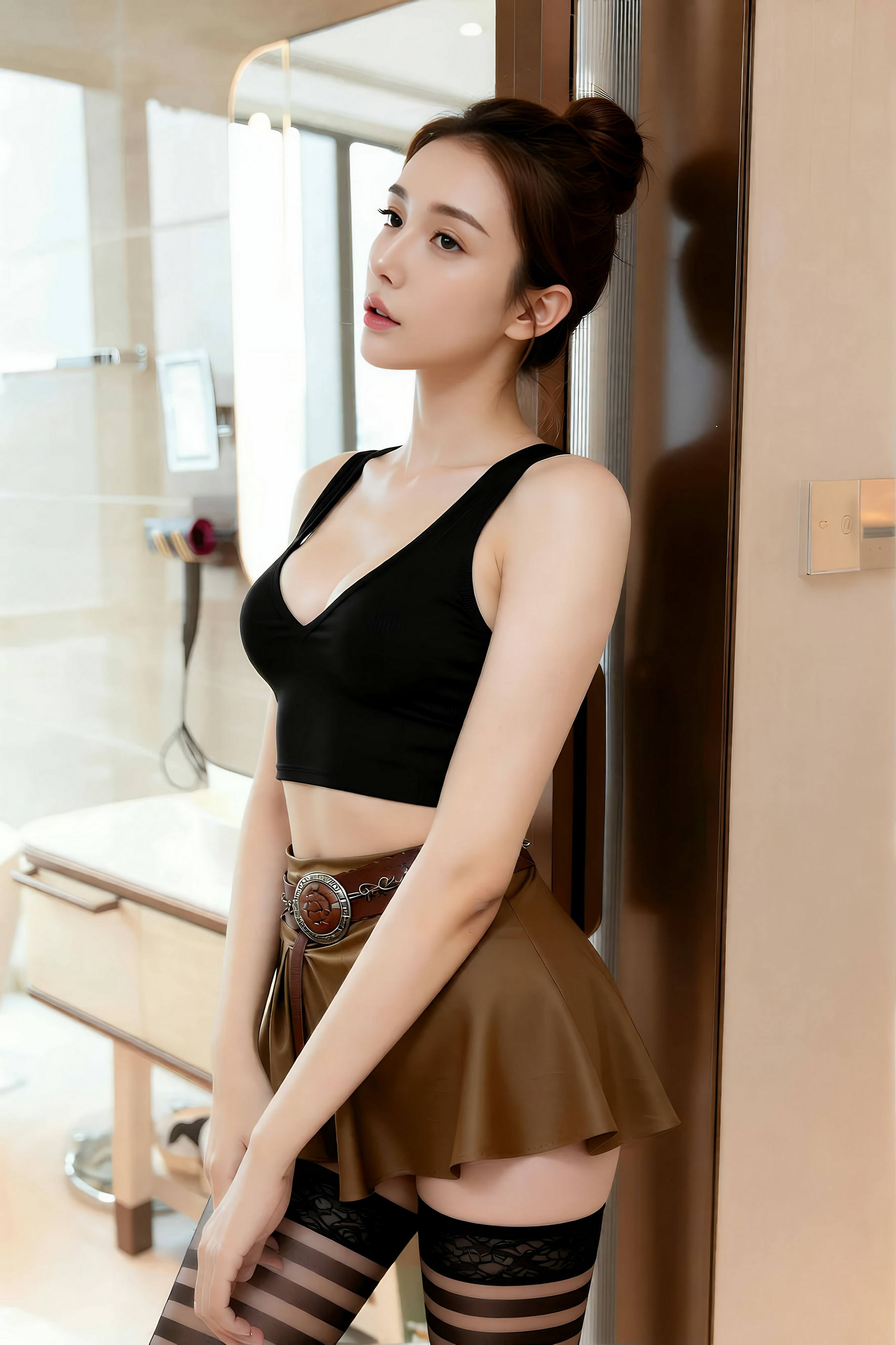 [AiGirl] 茗梓 条纹网袜 [86P]