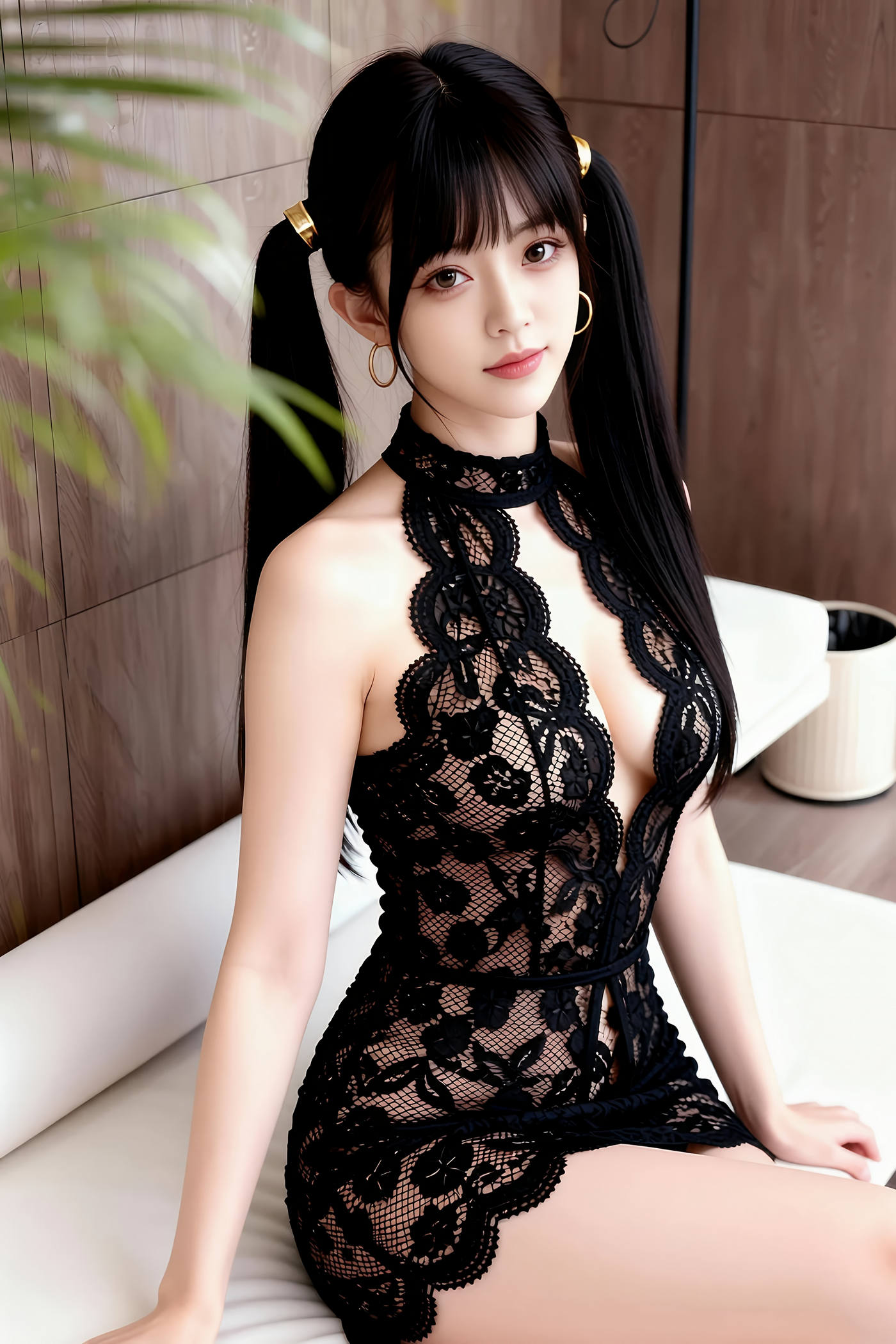 [AiGirl] 柚柚sasa 性感黑色透视 [70P]