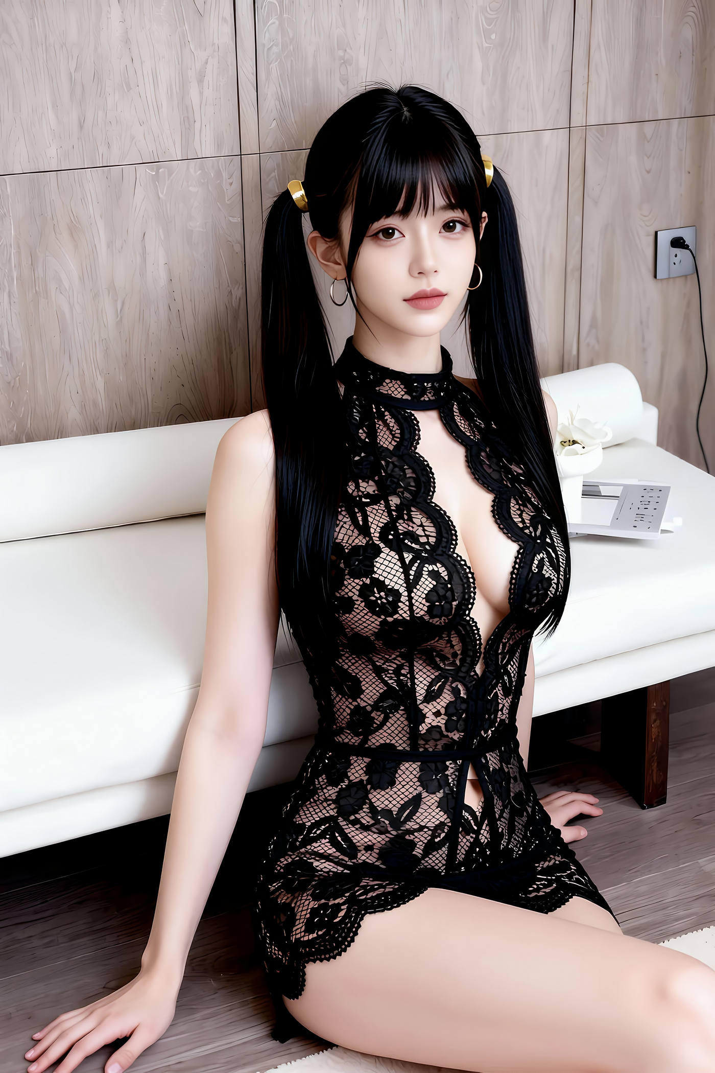 [AiGirl] 柚柚sasa 性感黑色透视 [70P]