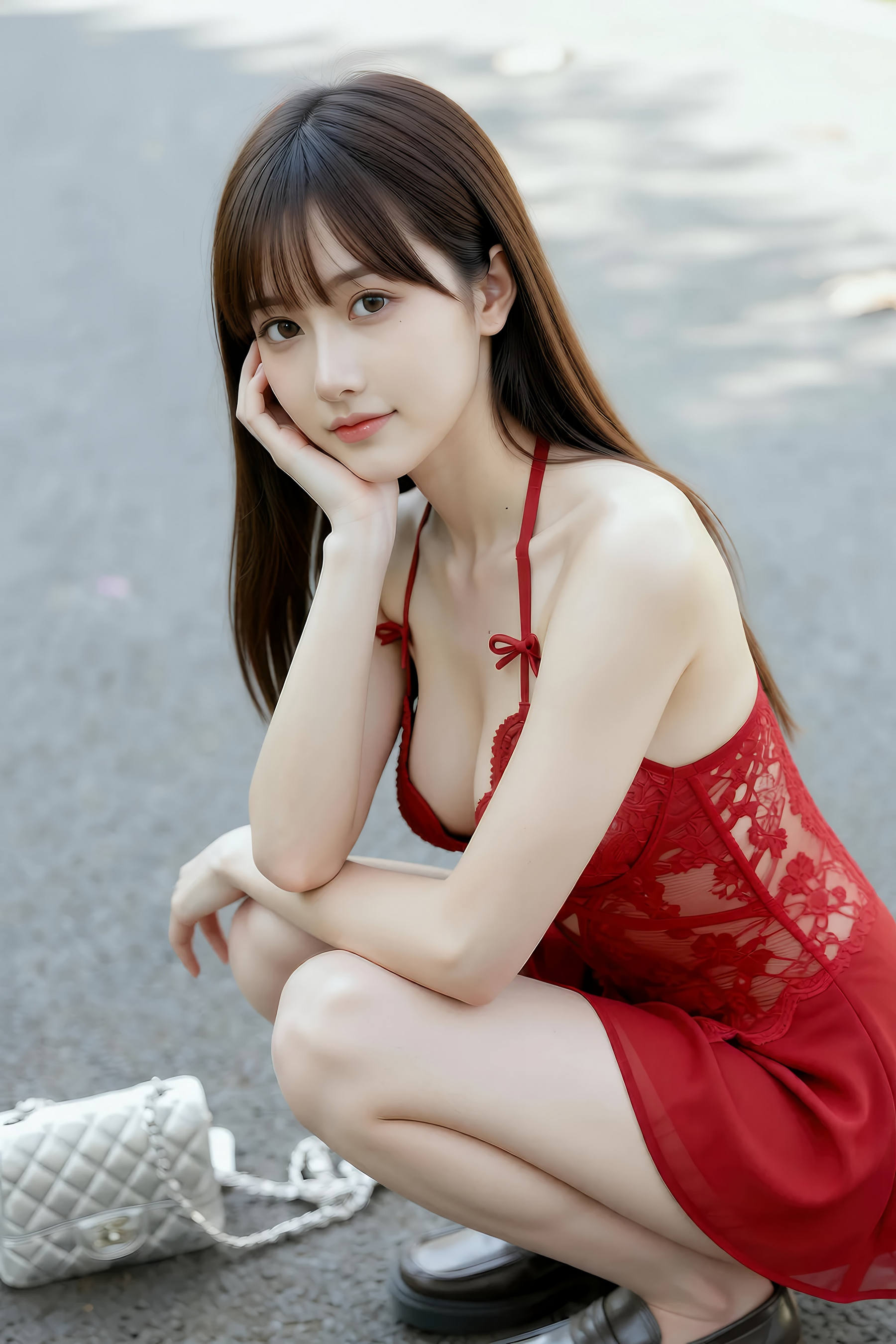 [AiGirl] 婉婉 红色吊带裙 [78P]
