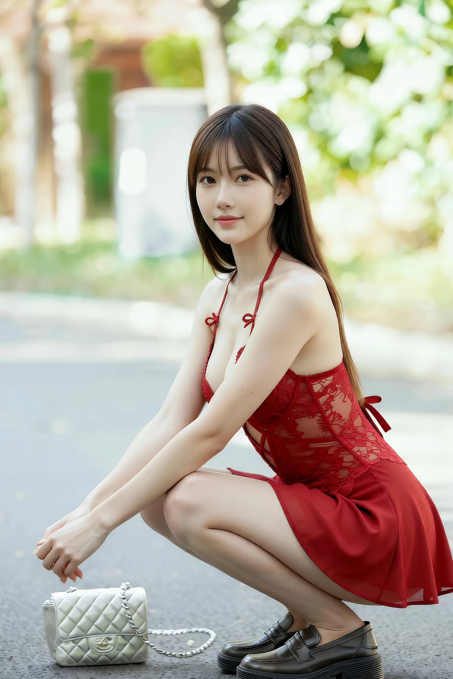 [AiGirl] 婉婉 红色吊带裙 [78P]