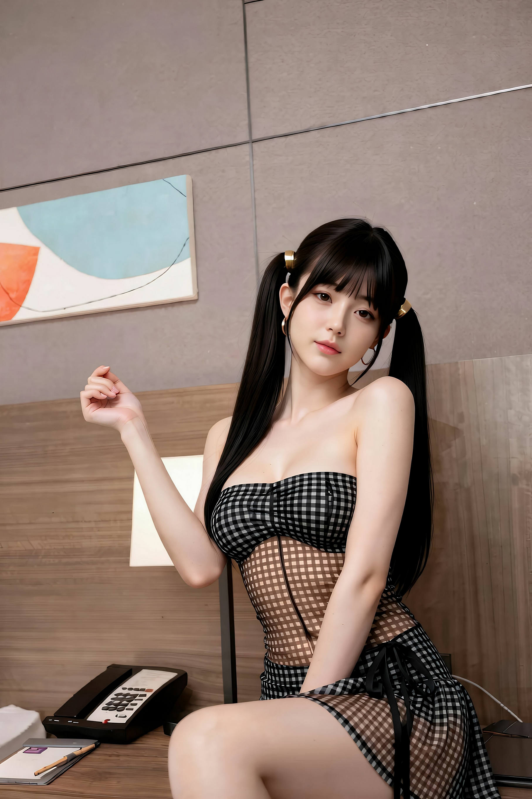 [AiGirl] 柚柚sasa 格子泳衣 [94P]