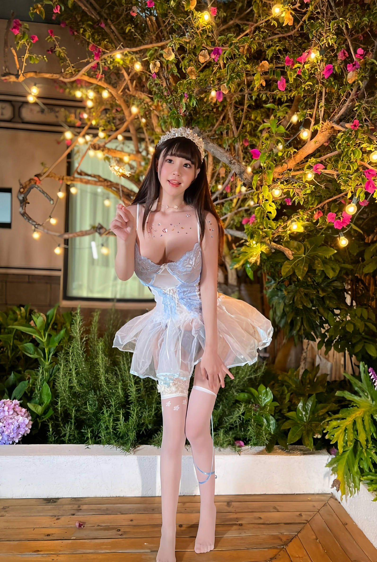 [秀人内购] 朱可儿 诱人私拍福利 蓝色透明小纱裙